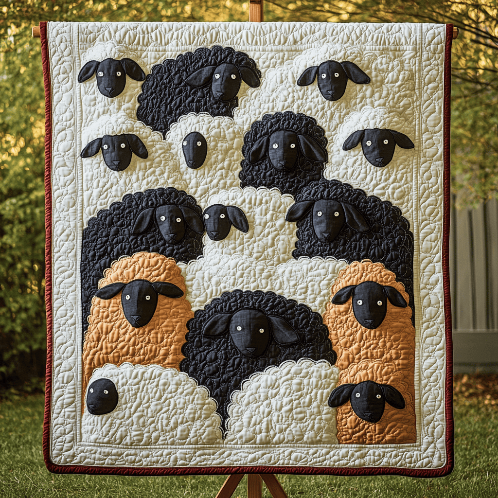 Gentle Flock Quilted Blanket Cute Sheep Gifts Gentle Flock Quilted Blanket Cute Sheep Gifts