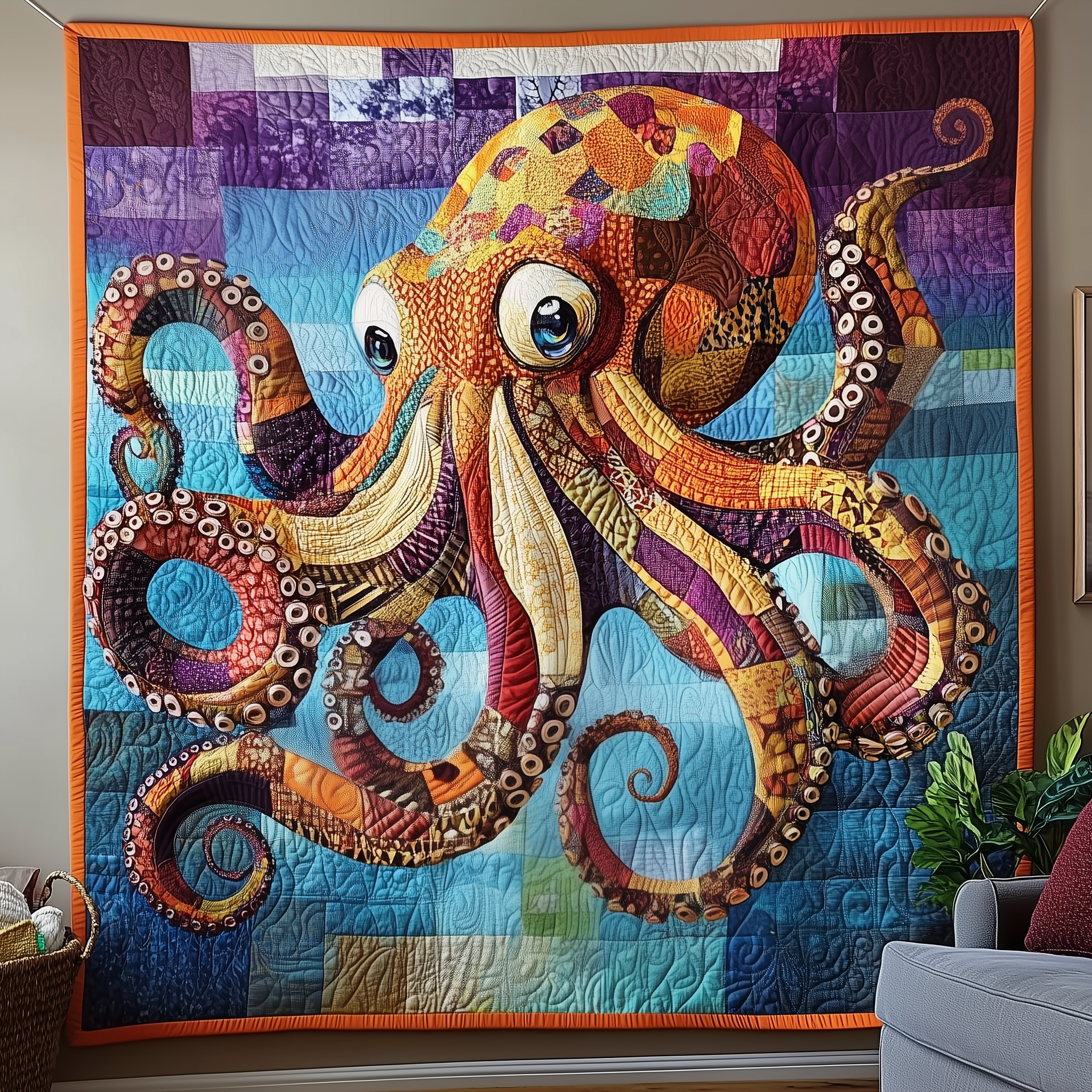Giant Octopus Quilted Blanket Throw Blankets For Couch Octopus Gifts For Adults Giant Octopus Quilted Blanket Throw Blankets For Couch Octopus Gifts For Adults