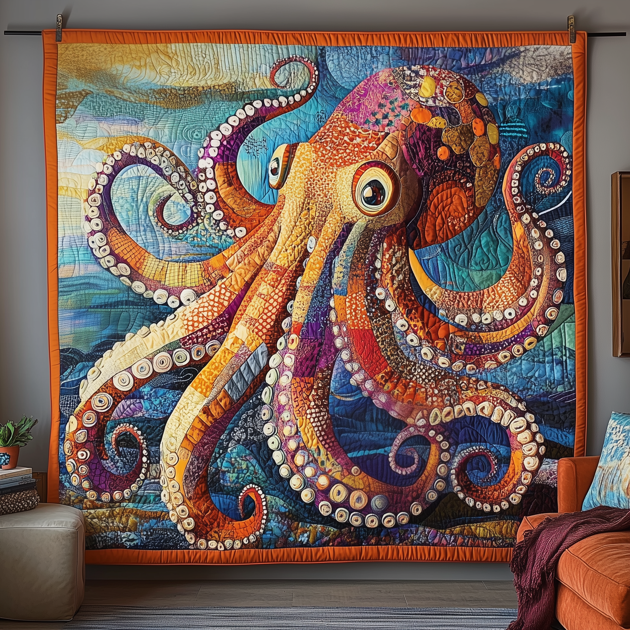 Giant Octopus Quilted Blanket Throw Blankets For Couch Octopus Gifts For Him Her Giant Octopus Quilted Blanket Throw Blankets For Couch Octopus Gifts For Him Her