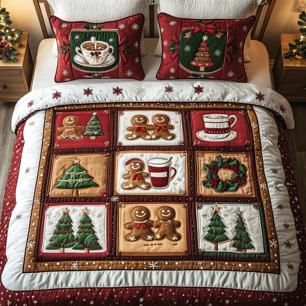 Gingerbread Joy Quilted Bedding Set Christmas Gift Ideas For Wife Gingerbread Joy Quilted Bedding Set Christmas Gift Ideas For Wife