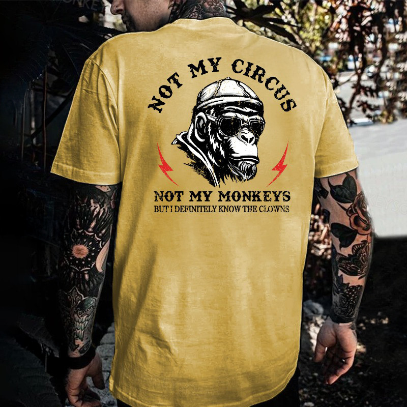 Glasses Monkey Not My Circus Not My Monkeys T-Shirt Cool Gifts For Dad Glasses Monkey Not My Circus Not My Monkeys T-Shirt Cool Gifts For Dad