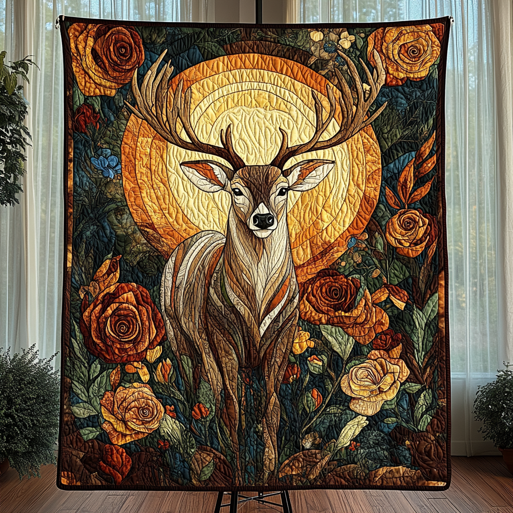 Glittering Stag Quilted Blanket Presents For Deer Hunters Glittering Stag Quilted Blanket Presents For Deer Hunters