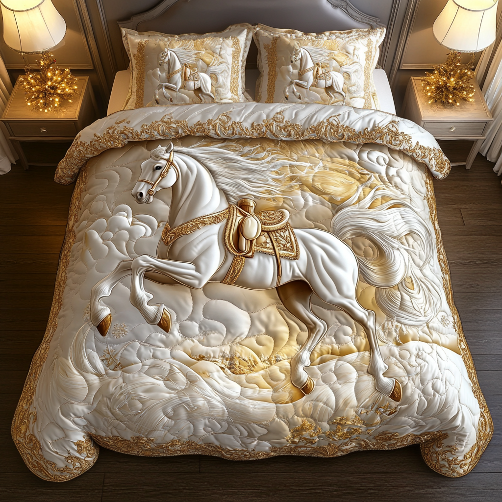Glorious Gallop Quilted Bedding Set Gifts For Horse Racing Fans Glorious Gallop Quilted Bedding Set Gifts For Horse Racing Fans