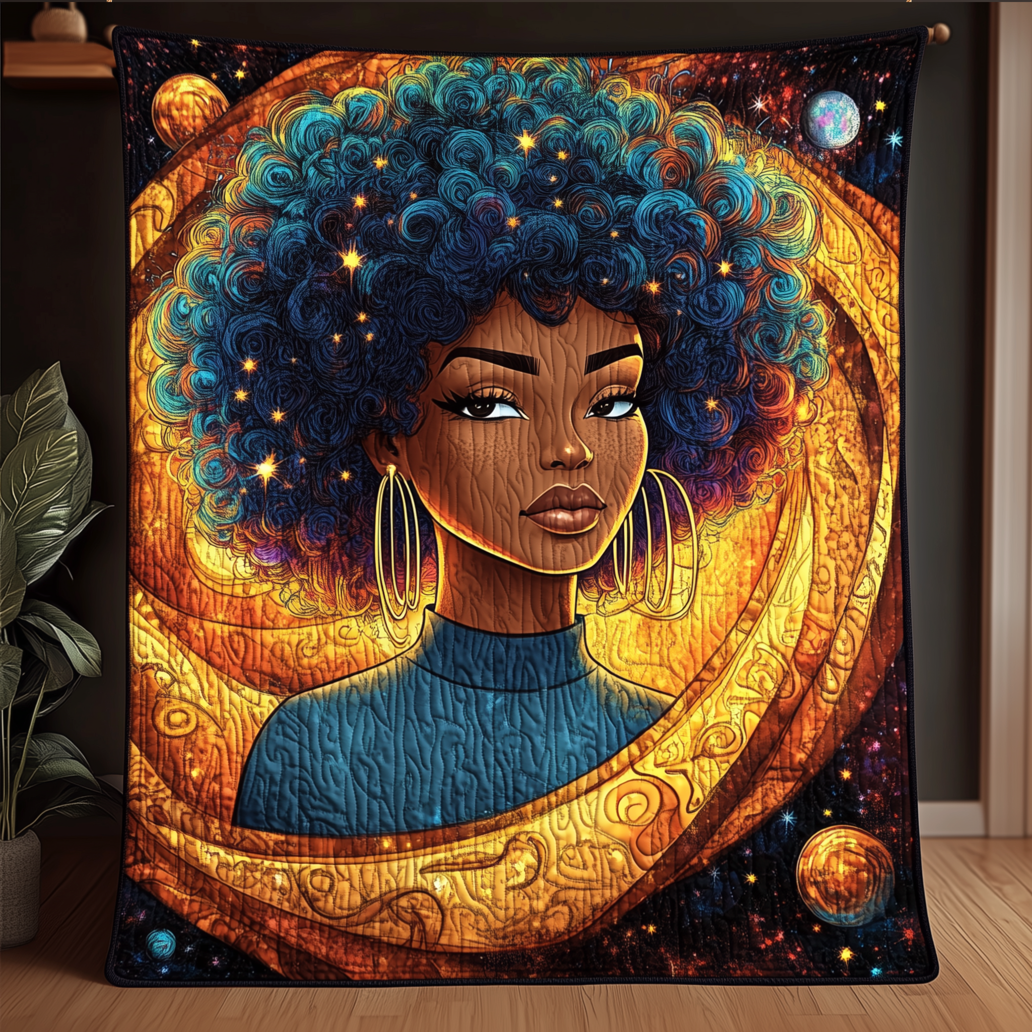 Glow of Majesty Quilted Blanket Unique Throw Blanket Item Merch African American Black Pride Gifts Glow of Majesty Quilted Blanket Unique Throw Blanket Item Merch African American Black Pride Gifts