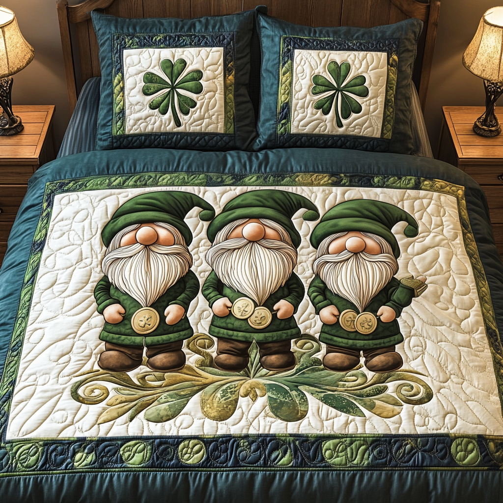 Gnome Harmony Quilted Bedding Set Gnome Presents Gnome Harmony Quilted Bedding Set Gnome Presents