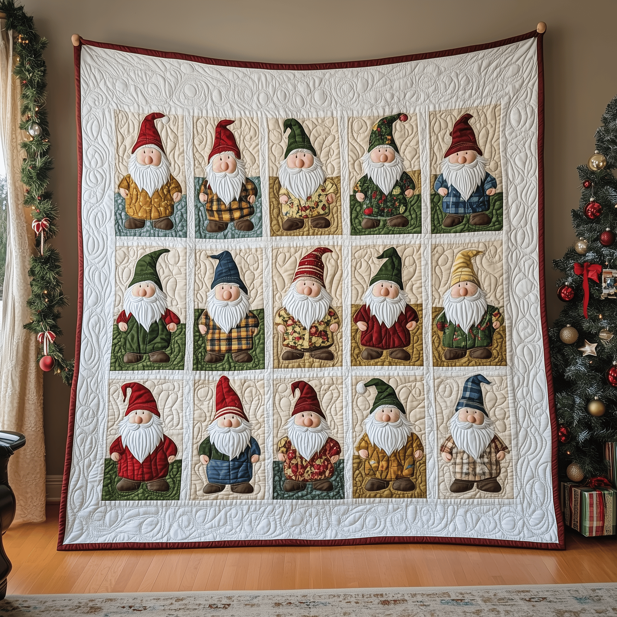 Gnomes Quilted Blanket Feel the Magic of Family Time with a Blanket That Fits All Gnomes Quilted Blanket Feel the Magic of Family Time with a Blanket That Fits All