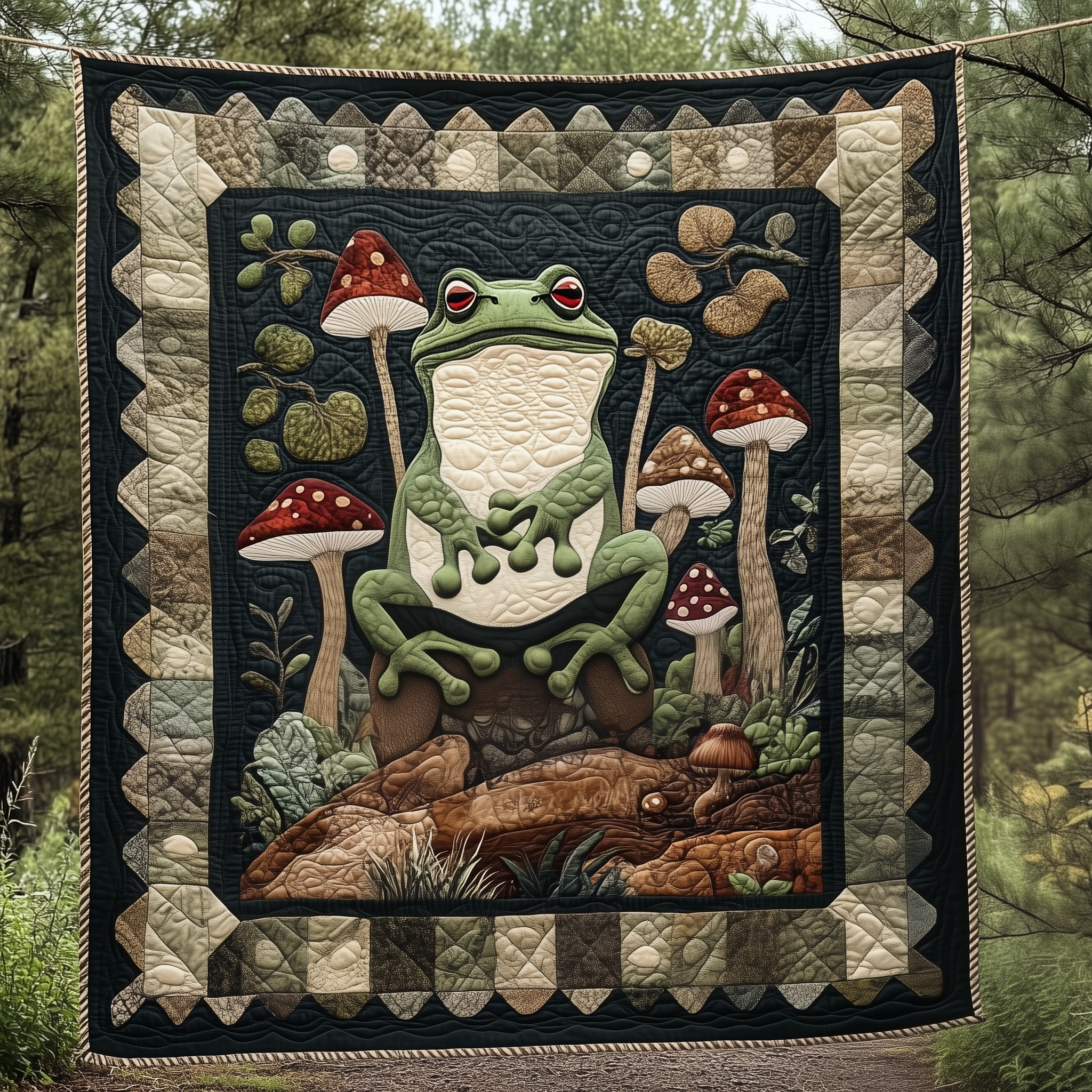 Goblincore Frog Quilted Blanket Throw Blankets For Couch Frog Gifts For Girls Goblincore Frog Quilted Blanket Throw Blankets For Couch Frog Gifts For Girls