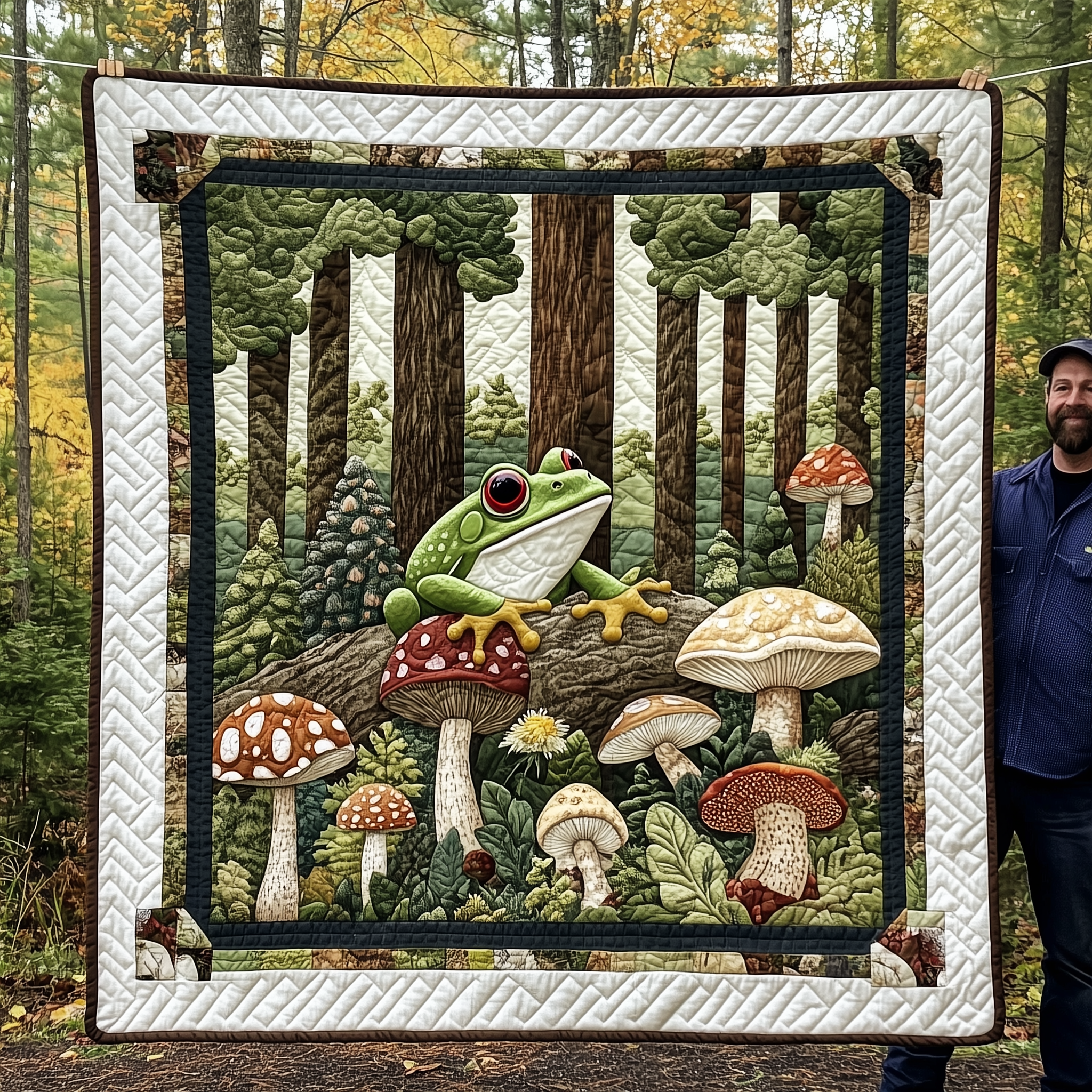 Goblincore Frog Quilted Blanket Throw Blankets For Couch Frog Themed Gift Items Goblincore Frog Quilted Blanket Throw Blankets For Couch Frog Themed Gift Items