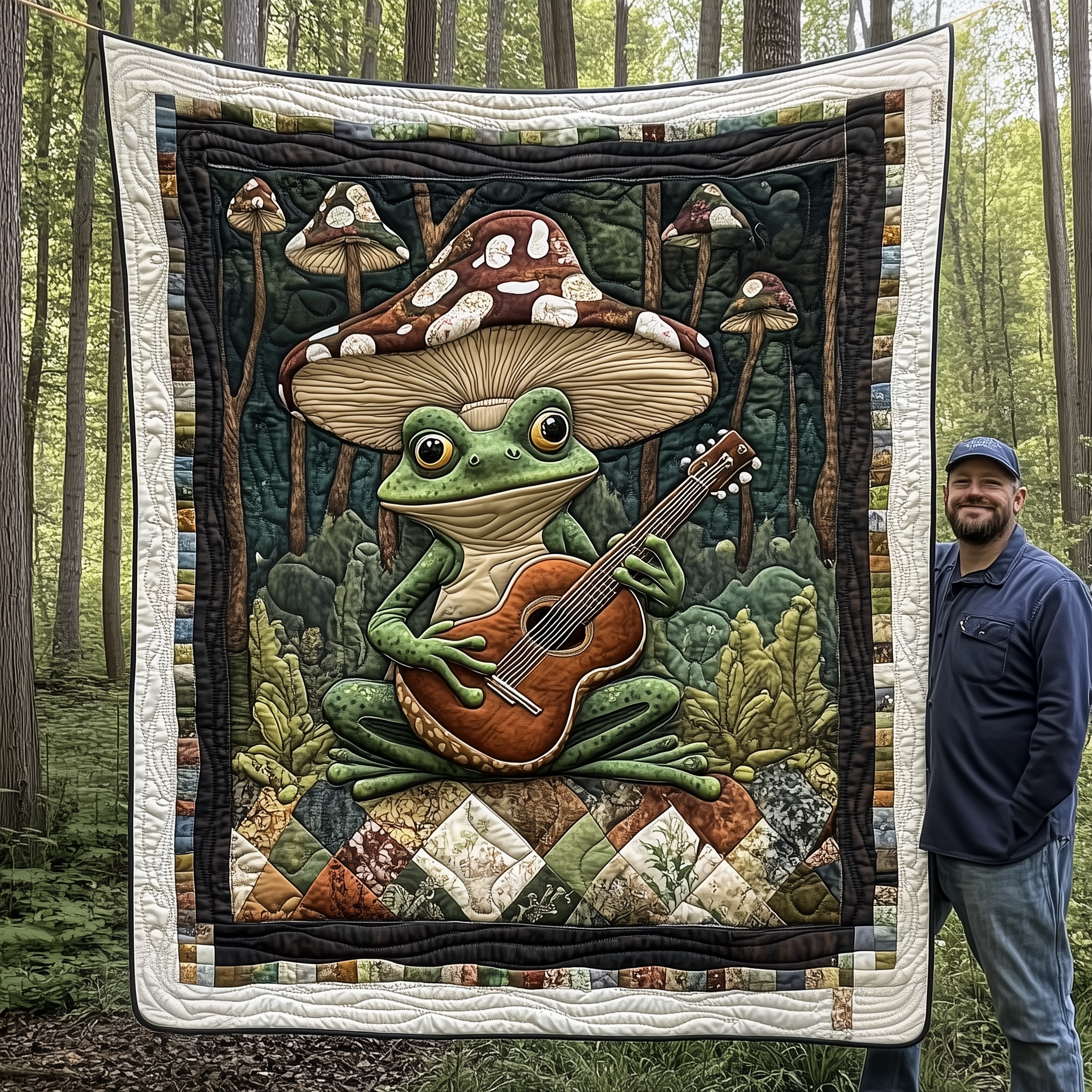 Goblincore Frog Quilted Blanket Throw Blankets For Couch Unique Frog Gifts For Men Goblincore Frog Quilted Blanket Throw Blankets For Couch Unique Frog Gifts For Men