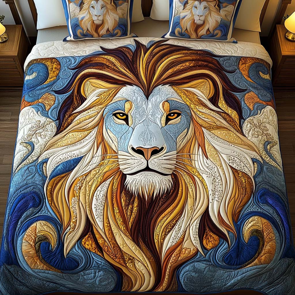 Golden Pride Quilted Bedding Set Lion Gifts For Him Her Golden Pride Quilted Bedding Set Lion Gifts For Him Her