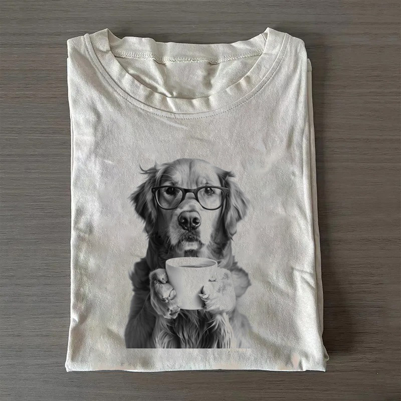Golden Retriever Drinking Coffee T-Shirt Golden Lovers Shirt Step Dad Gifts Golden Retriever Drinking Coffee T-Shirt Golden Lovers Shirt Step Dad Gifts