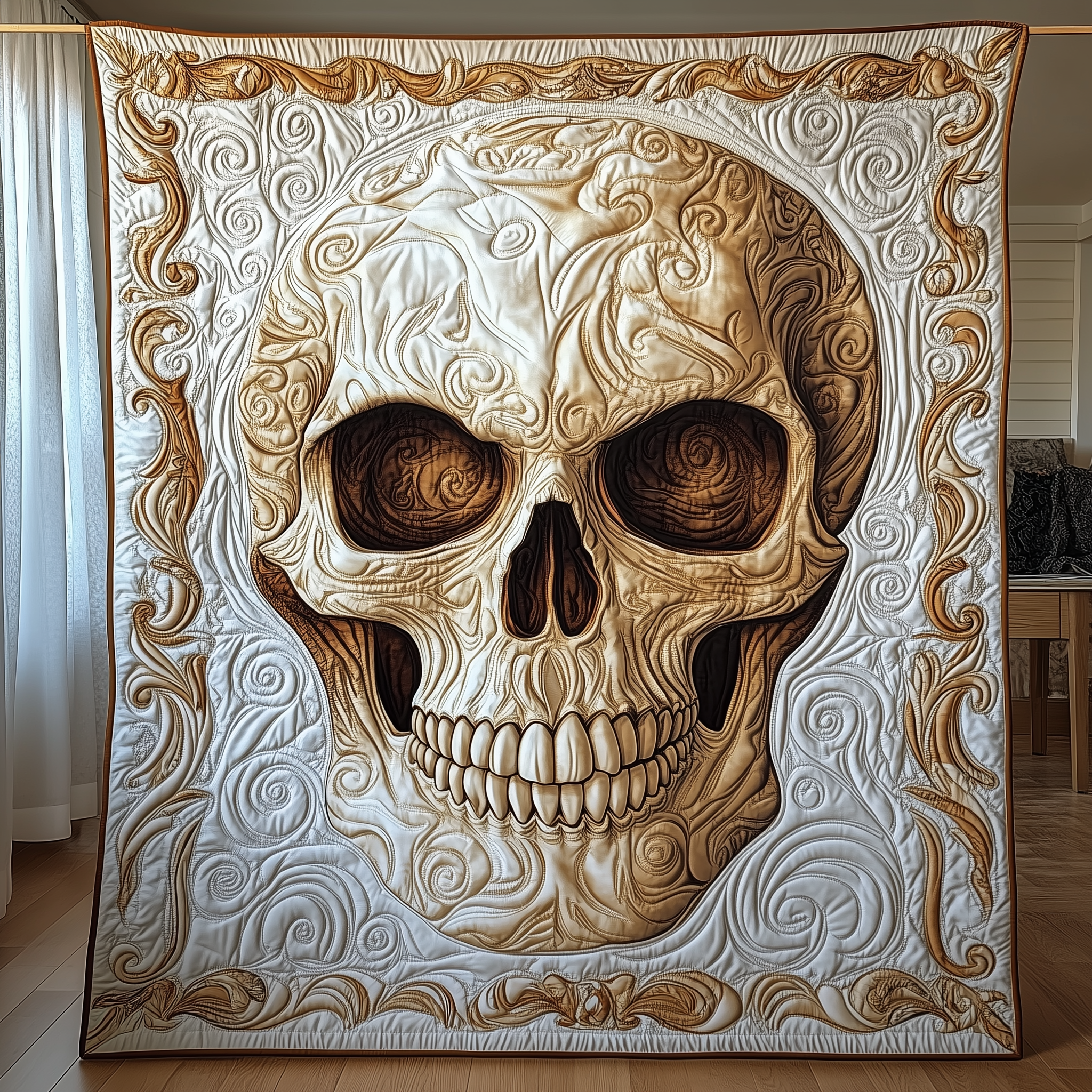 Golden Solo Skull Quilted Blanket Throw Blankets For Couch Skull Gifts For Men Golden Solo Skull Quilted Blanket Throw Blankets For Couch Skull Gifts For Men