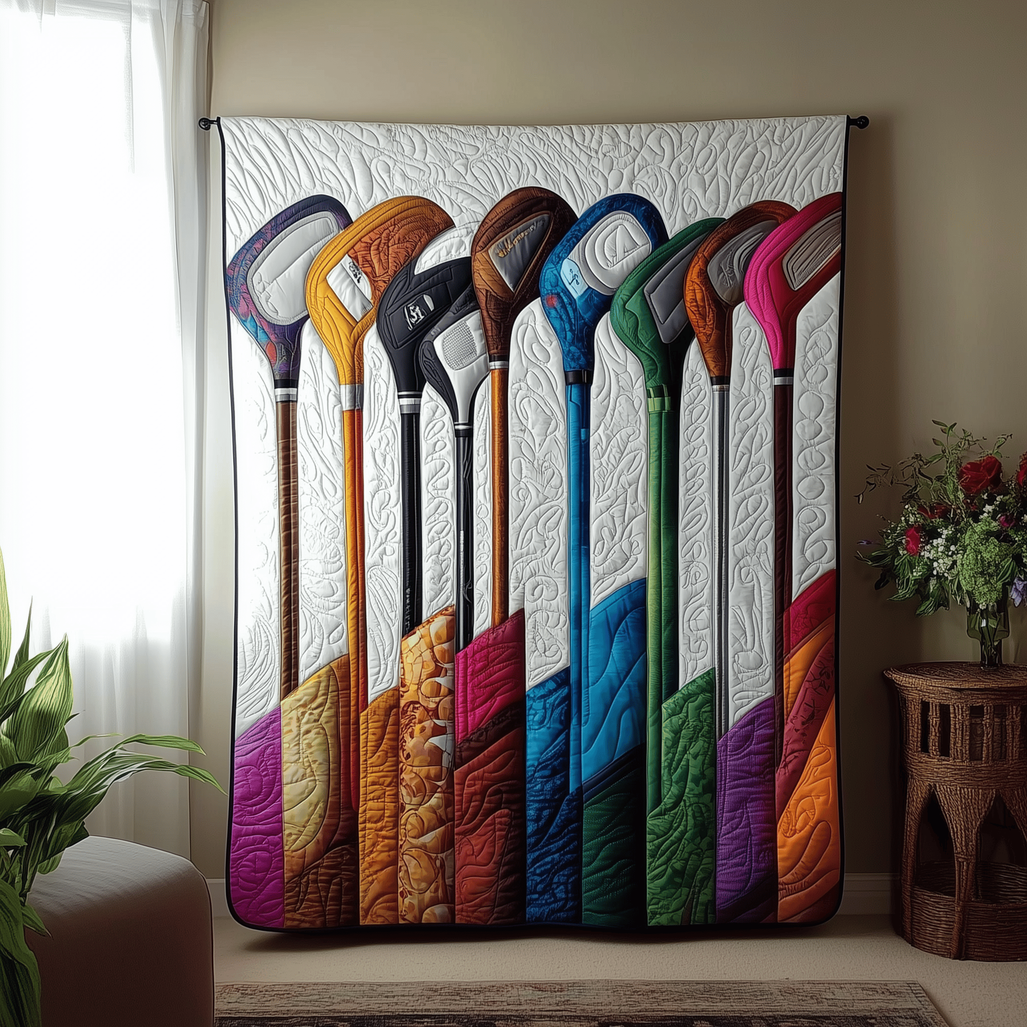 Golf Clubs Quilted Blanket Feel Comfortable Indoors and Out with Our Multi-Use Blanket Golf Clubs Quilted Blanket Feel Comfortable Indoors and Out with Our Multi-Use Blanket