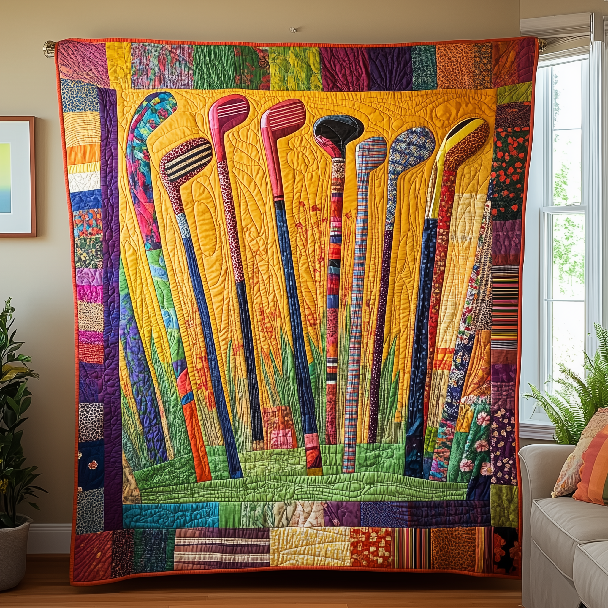 Golf Clubs Quilted Blanket Feel Prepared for Any Occasion with a Versatile Blanket Golf Clubs Quilted Blanket Feel Prepared for Any Occasion with a Versatile Blanket