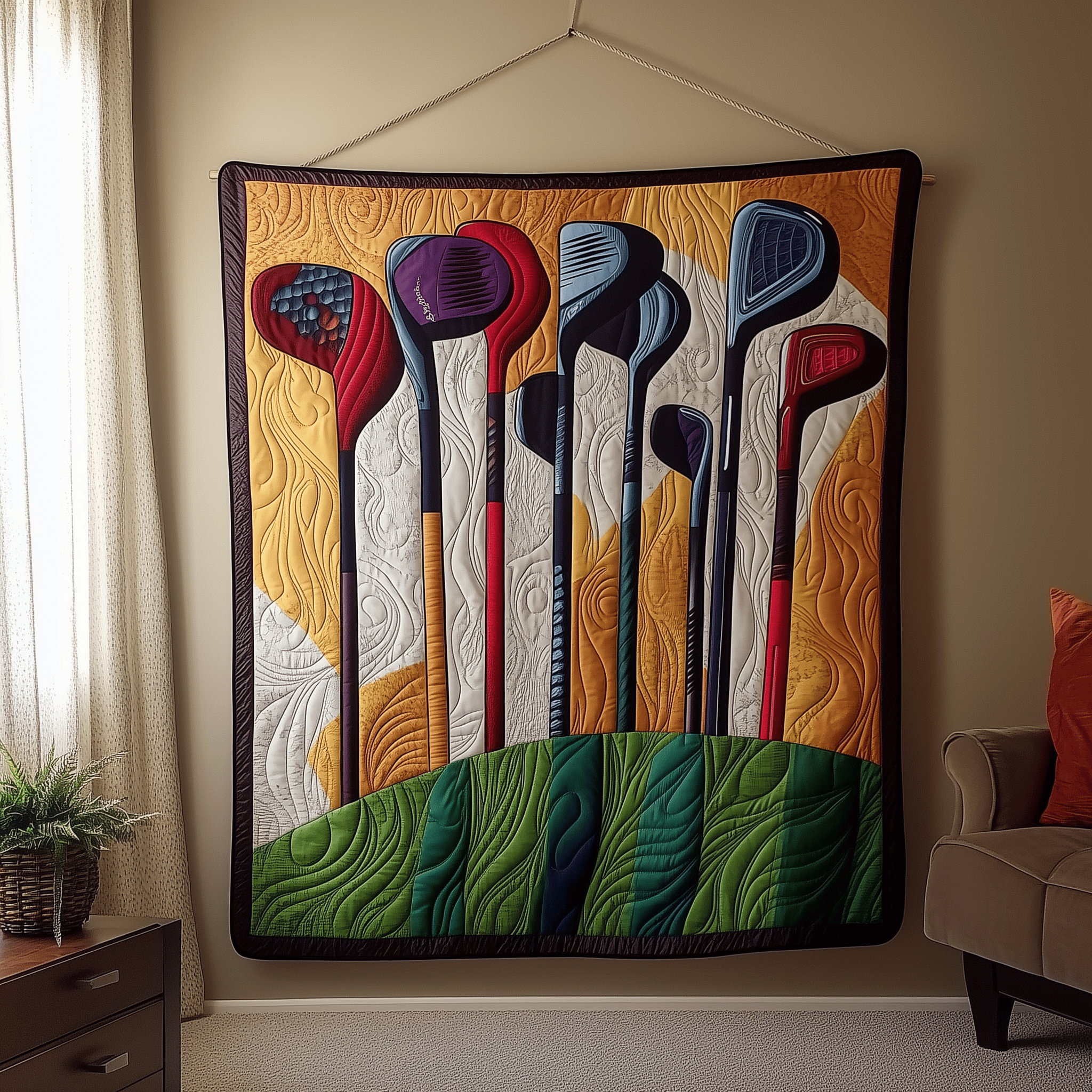 Golf Clubs Quilted Blanket Feel Ready for Adventure with a Blanket That Travels Well Golf Clubs Quilted Blanket Feel Ready for Adventure with a Blanket That Travels Well