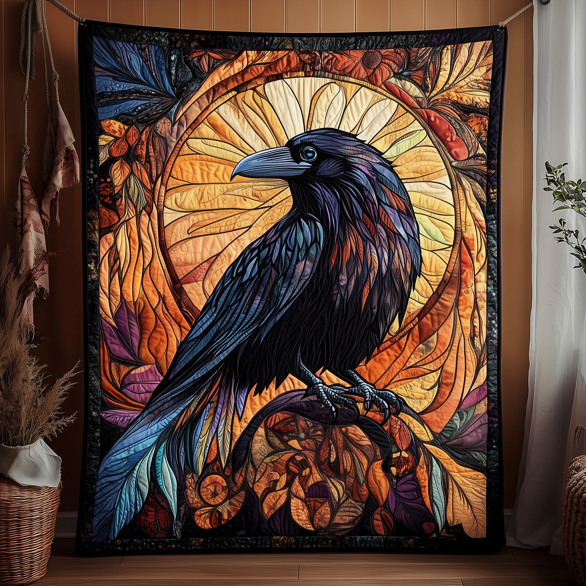 Gothic Raven Quilted Blanket Unique Throw Blanket Item Merch Raven Themed Gifts Gothic Raven Quilted Blanket Unique Throw Blanket Item Merch Raven Themed Gifts