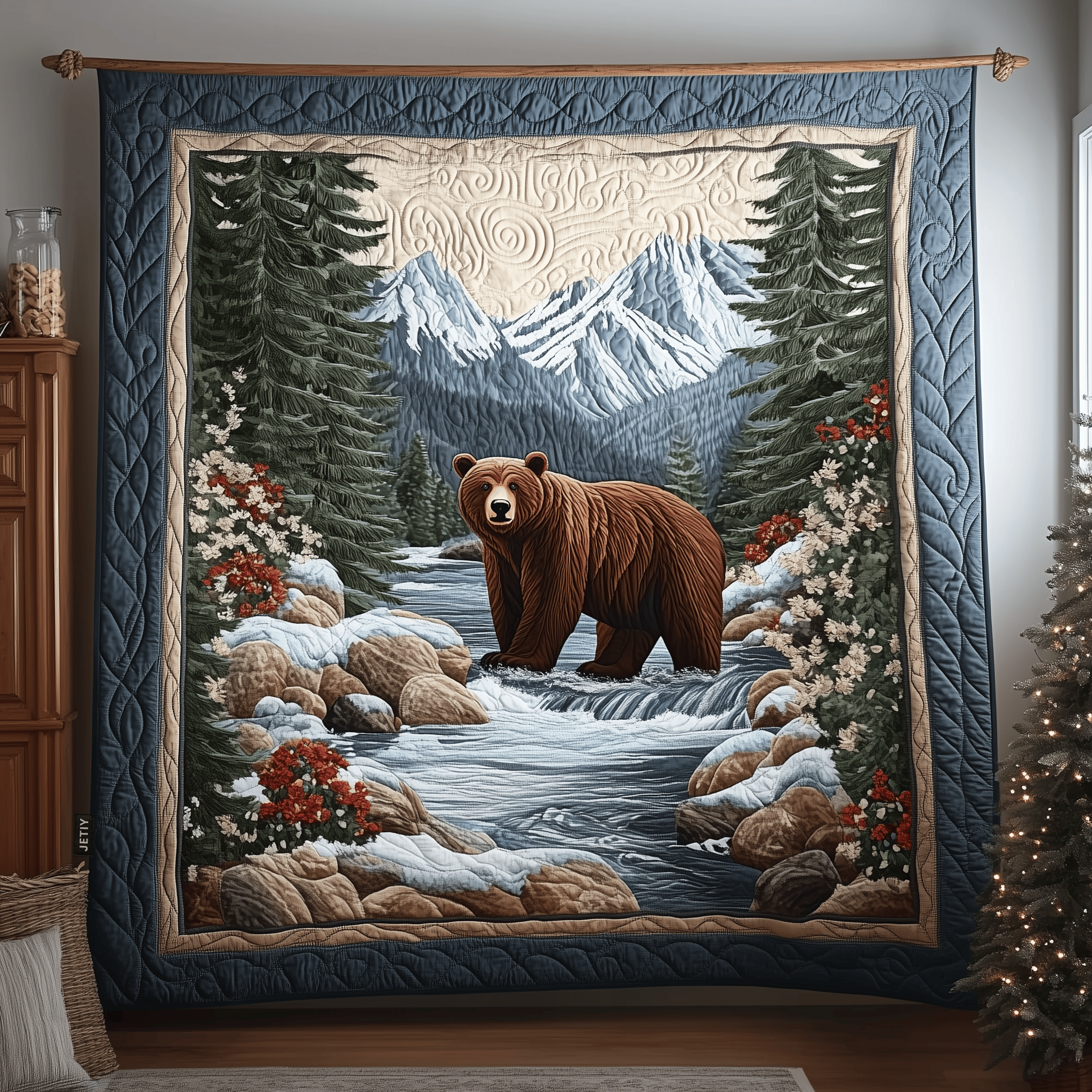 Grizzly River Hunt Quilted Blanket Feel Like Royalty with a Blanket Fit for Kings Grizzly River Hunt Quilted Blanket Feel Like Royalty with a Blanket Fit for Kings