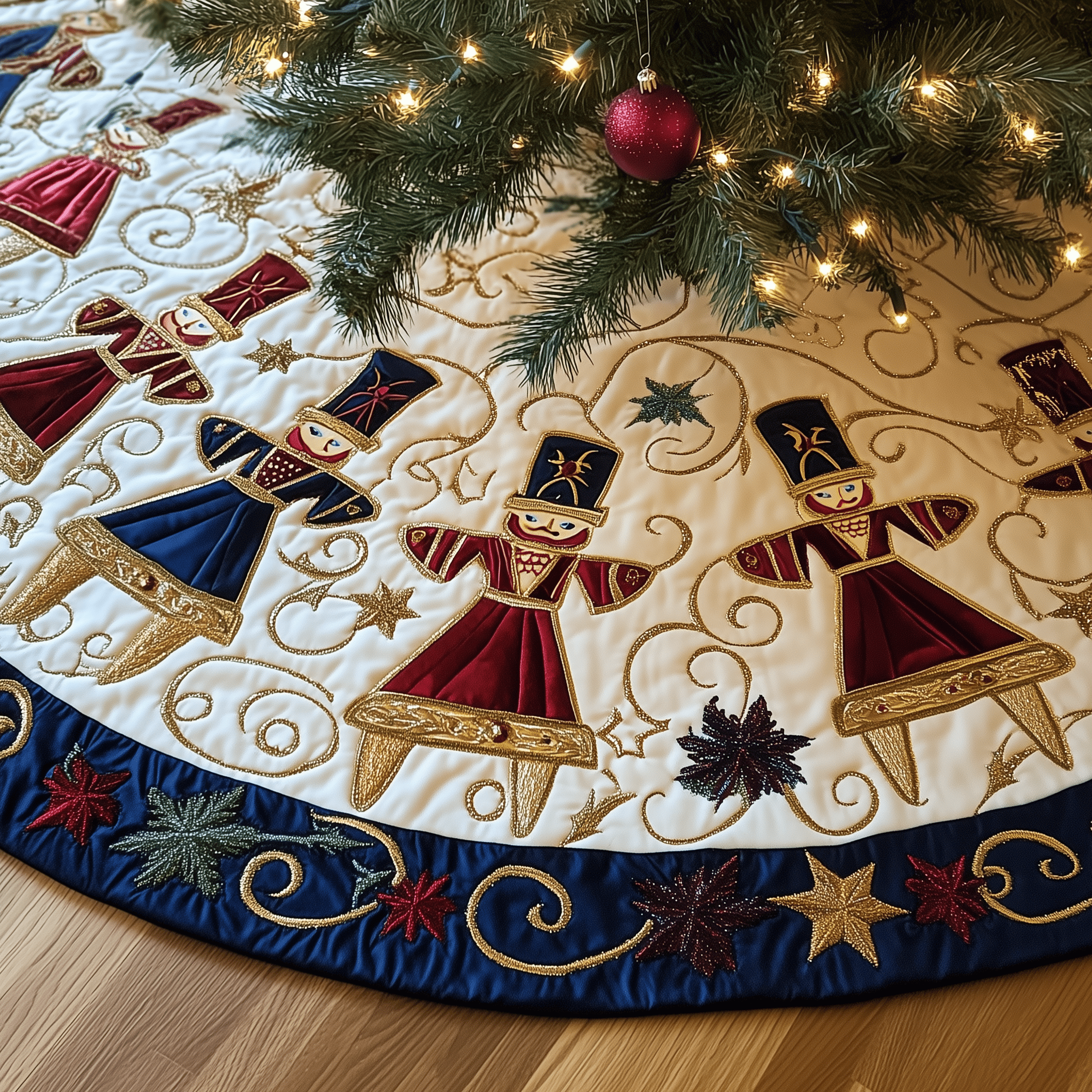 Grumpy Sleepy Nutcrackers Quilted Tree Skirt Add Comfort and Joy to Your Home with a Durable Tree Skirt Grumpy Sleepy Nutcrackers Quilted Tree Skirt Add Comfort and Joy to Your Home with a Durable Tree Skirt