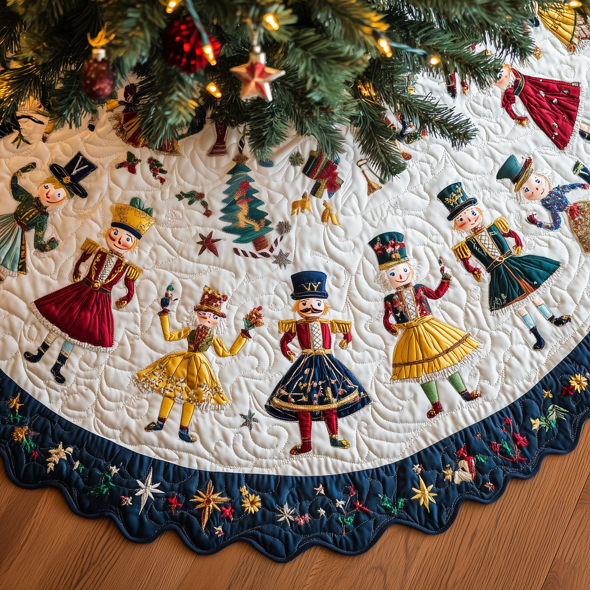 Grumpy Sleepy Nutcrackers Quilted Tree Skirt Enjoy a Peaceful Holiday with the Perfect Tree Skirt Grumpy Sleepy Nutcrackers Quilted Tree Skirt Enjoy a Peaceful Holiday with the Perfect Tree Skirt