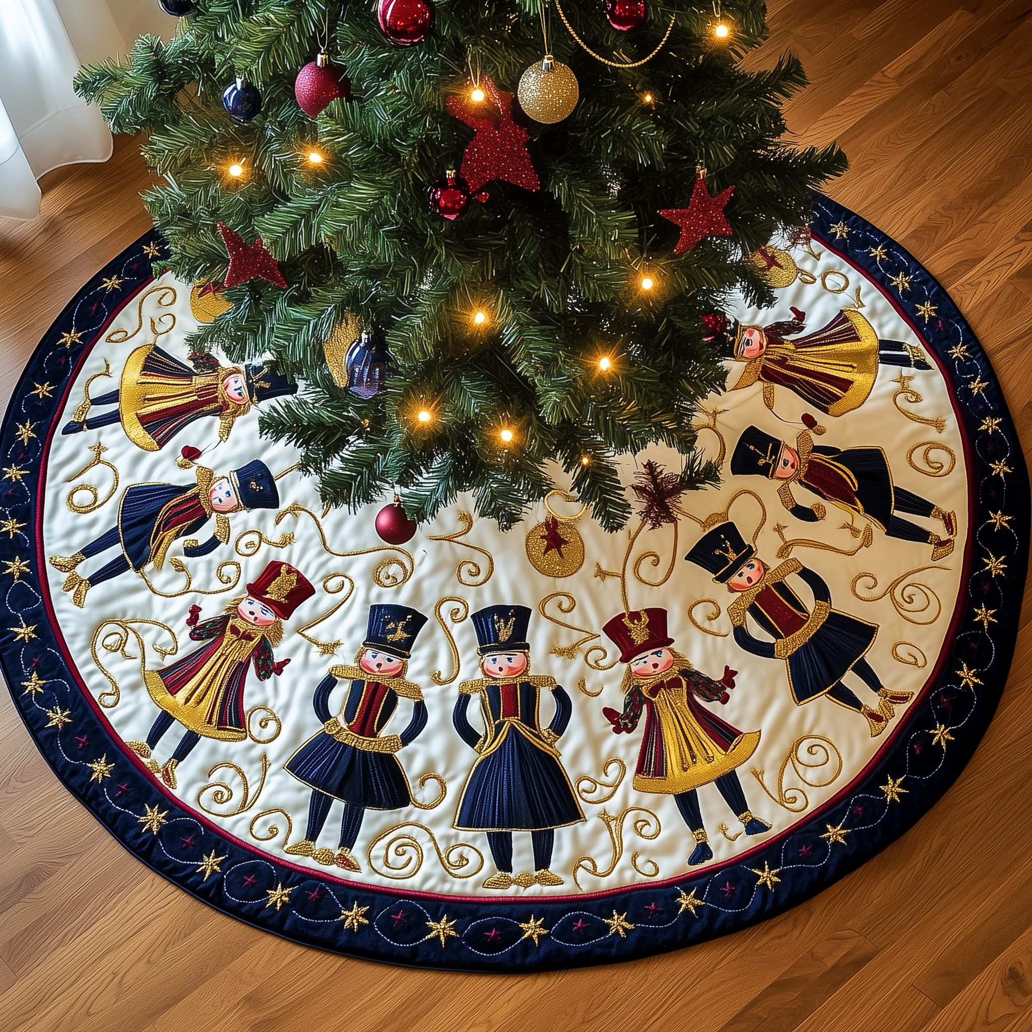 Grumpy Sleepy Nutcrackers Quilted Tree Skirt Feel the Spirit of the Holidays with a Trusted Tree Skirt Grumpy Sleepy Nutcrackers Quilted Tree Skirt Feel the Spirit of the Holidays with a Trusted Tree Skirt