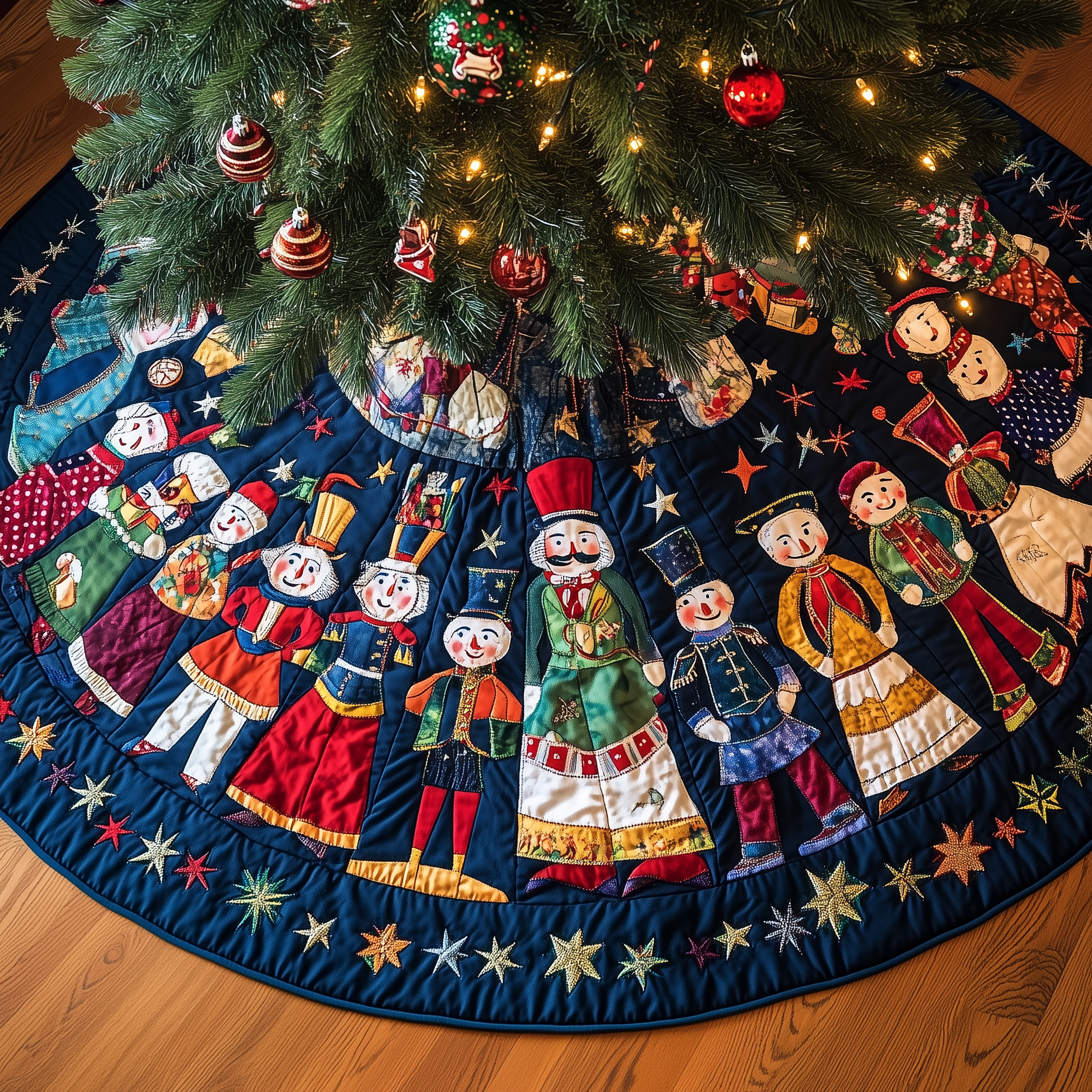 Grumpy Sleepy Nutcrackers Quilted Tree Skirt Relax This Christmas with a Floor-Safe Tree Skirt Grumpy Sleepy Nutcrackers Quilted Tree Skirt Relax This Christmas with a Floor-Safe Tree Skirt