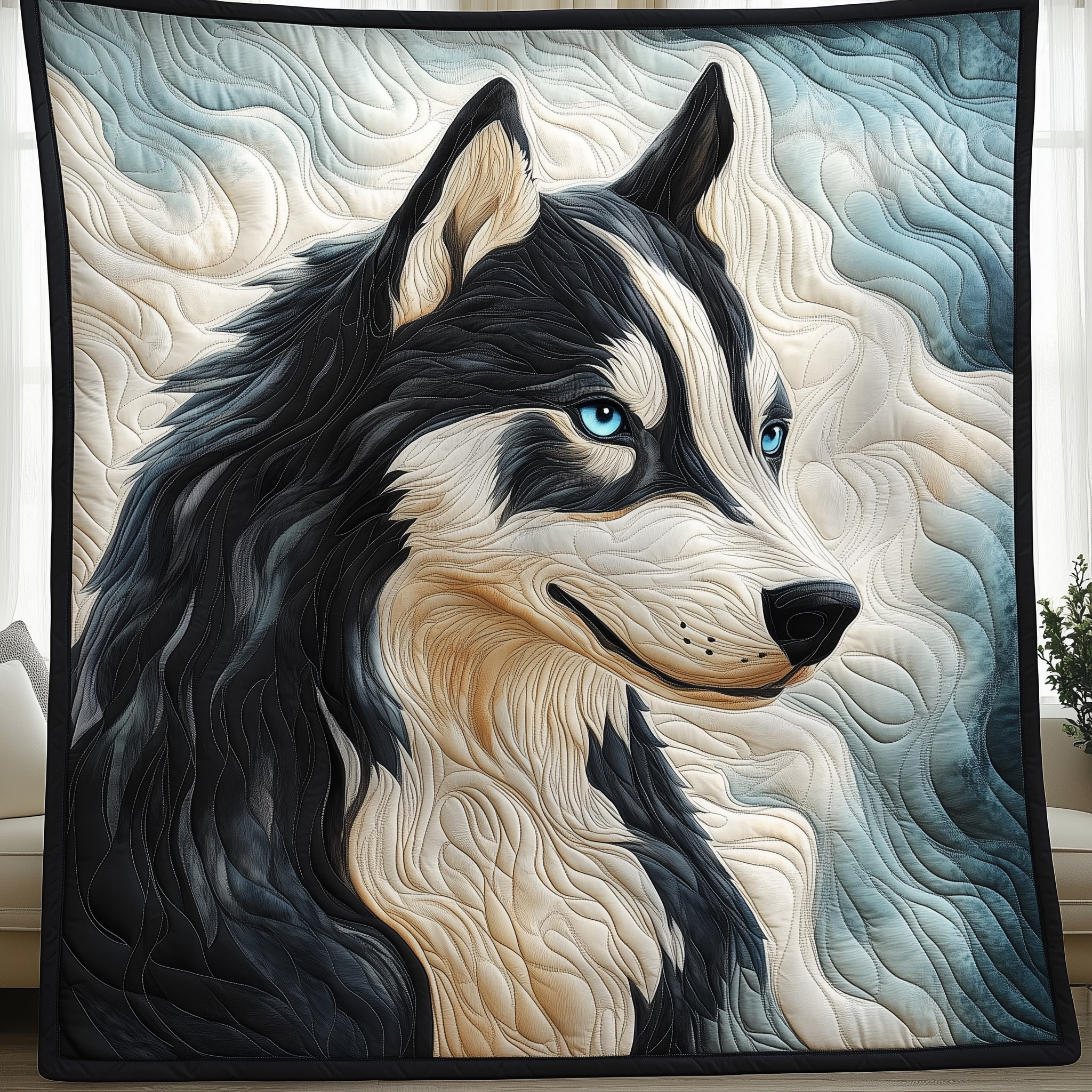 Guardian Husky of Winter Quilted Blanket Nice Throw Blankets Gifts For My Daughter Guardian Husky of Winter Quilted Blanket Nice Throw Blankets Gifts For My Daughter