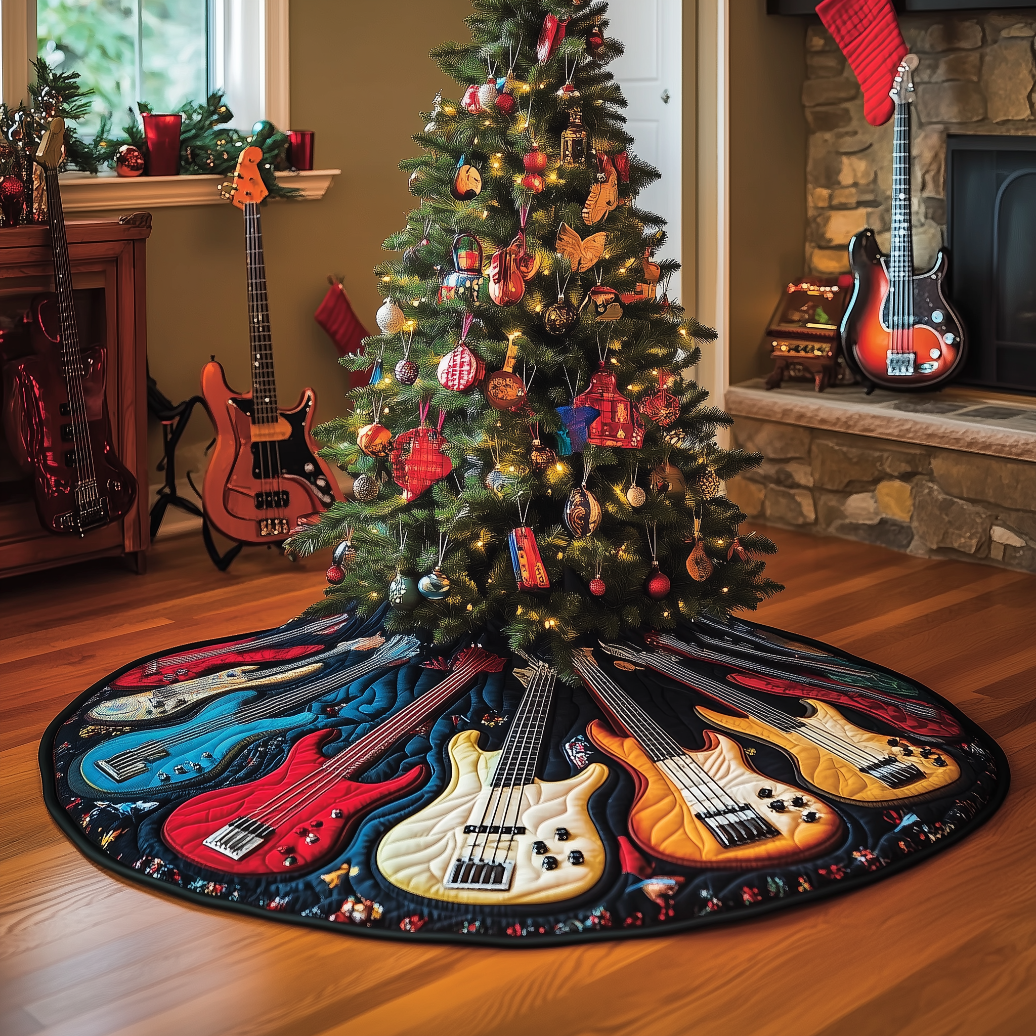 Guitar Bass Quilted Tree Skirt Feel the Peace of the Holidays with a Thoughtful Tree Skirt Guitar Bass Quilted Tree Skirt Feel the Peace of the Holidays with a Thoughtful Tree Skirt