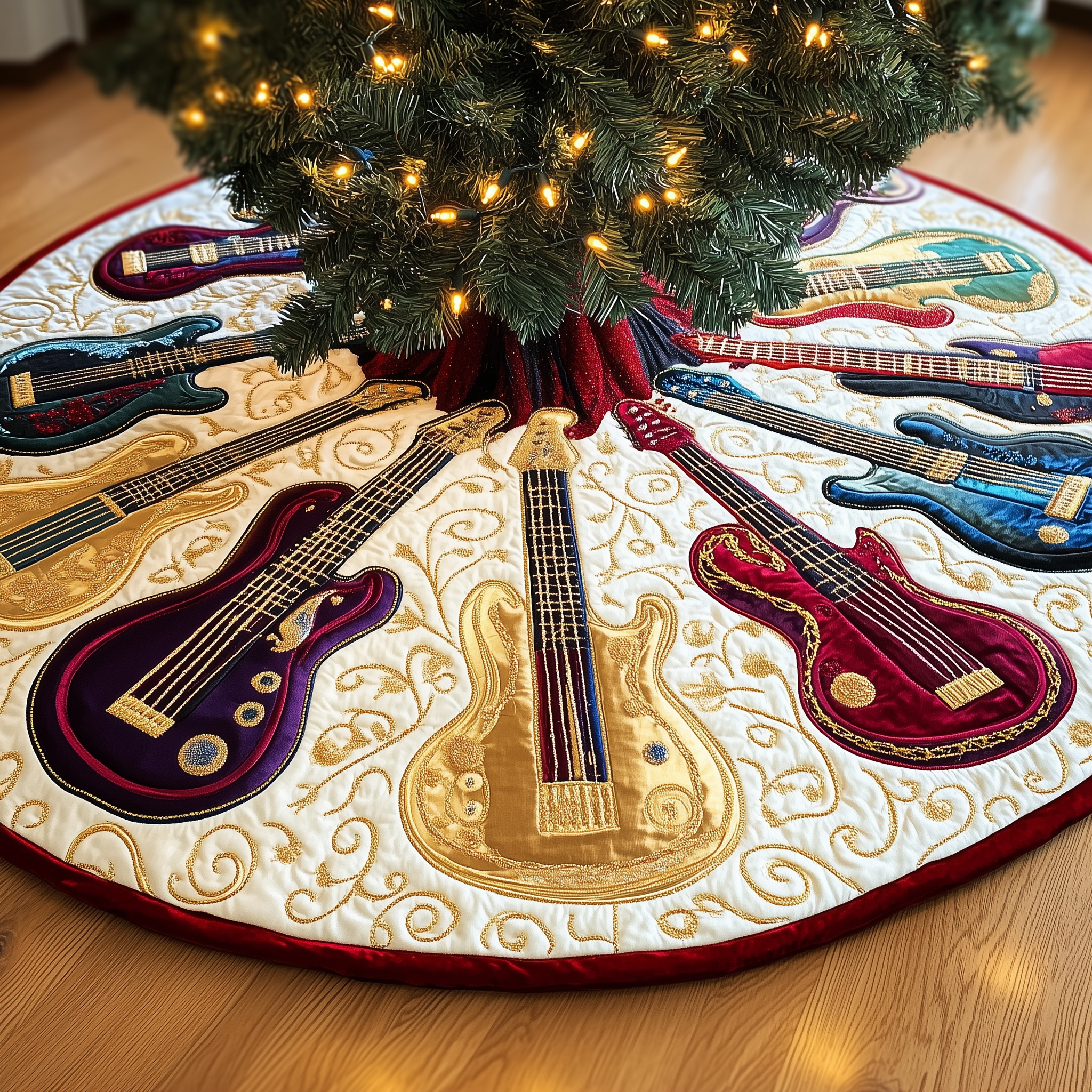 Guitar Bass Quilted Tree Skirt Make Every Moment Merry with a Stylish Tree Skirt Guitar Bass Quilted Tree Skirt Make Every Moment Merry with a Stylish Tree Skirt