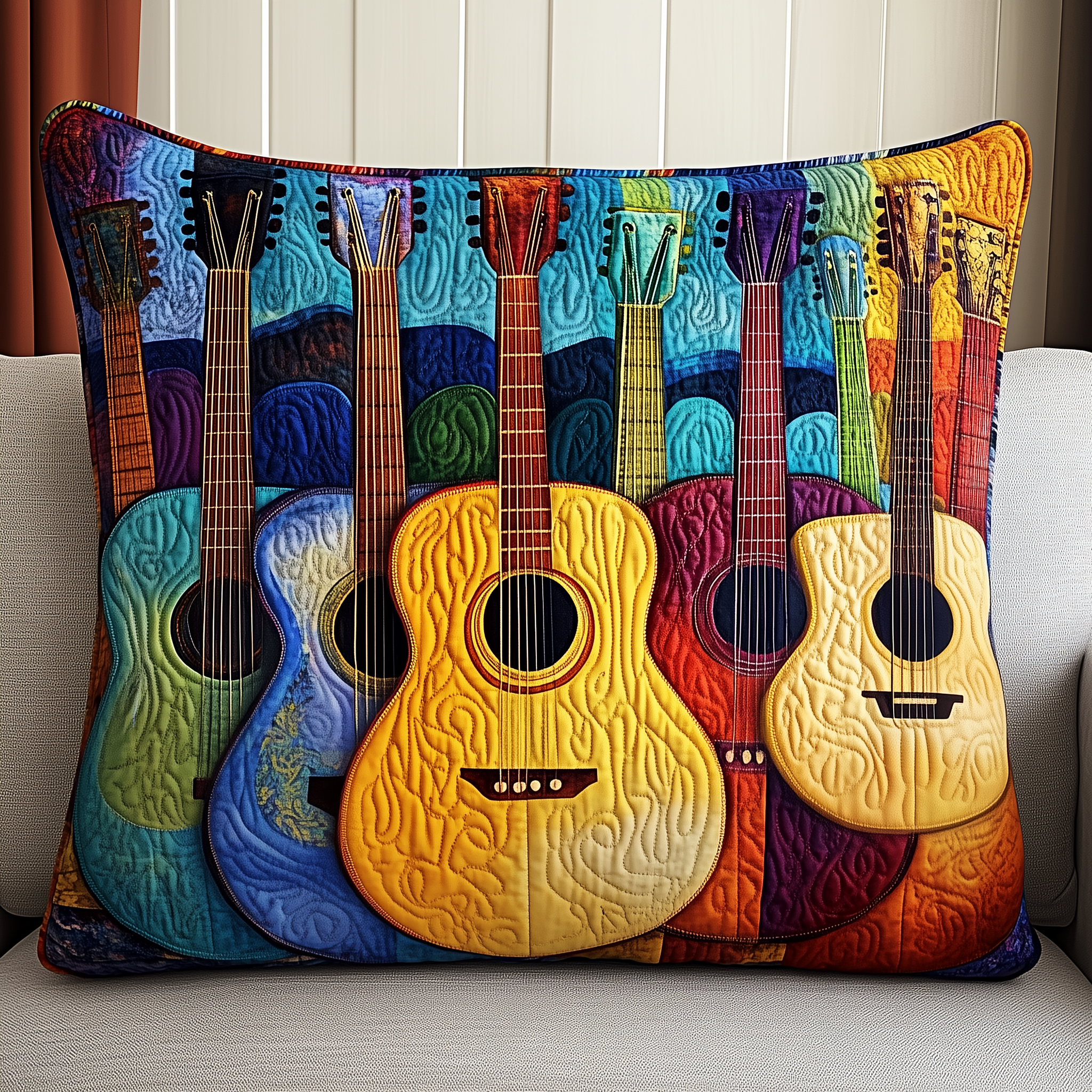 Guitar Quilted Pillow Case Sleep Deeper with Pillow Cases Designed for Comfort Guitar Quilted Pillow Case Sleep Deeper with Pillow Cases Designed for Comfort