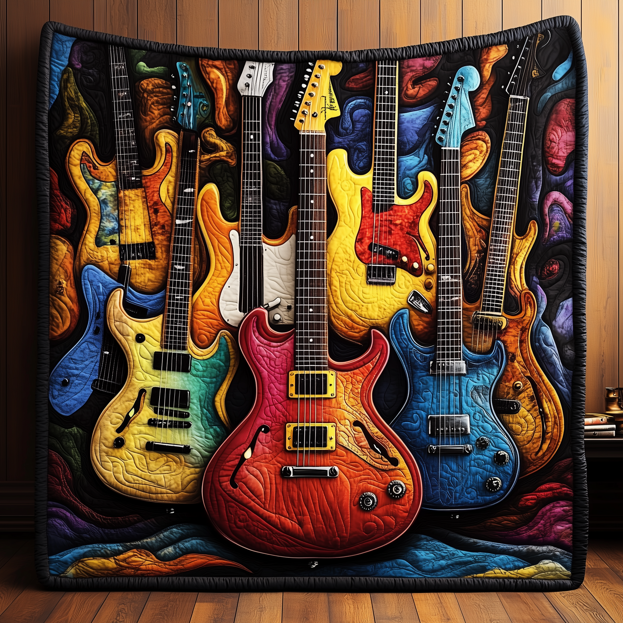 Guitar Sunrise Quilted Blanket Create Warm Memories with Our Blanket for All Ages Guitar Sunrise Quilted Blanket Create Warm Memories with Our Blanket for All Ages