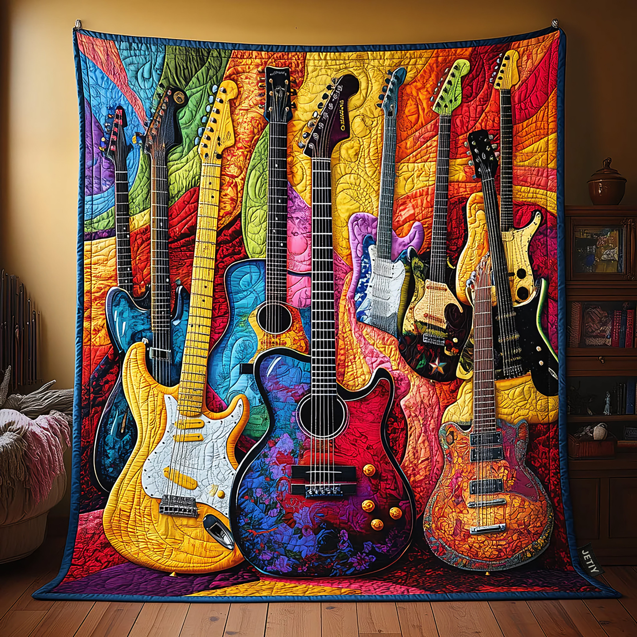 Guitar Sunshine Quilted Blanket Enjoy Tailored Comfort with Our Exclusive Blanket Guitar Sunshine Quilted Blanket Enjoy Tailored Comfort with Our Exclusive Blanket