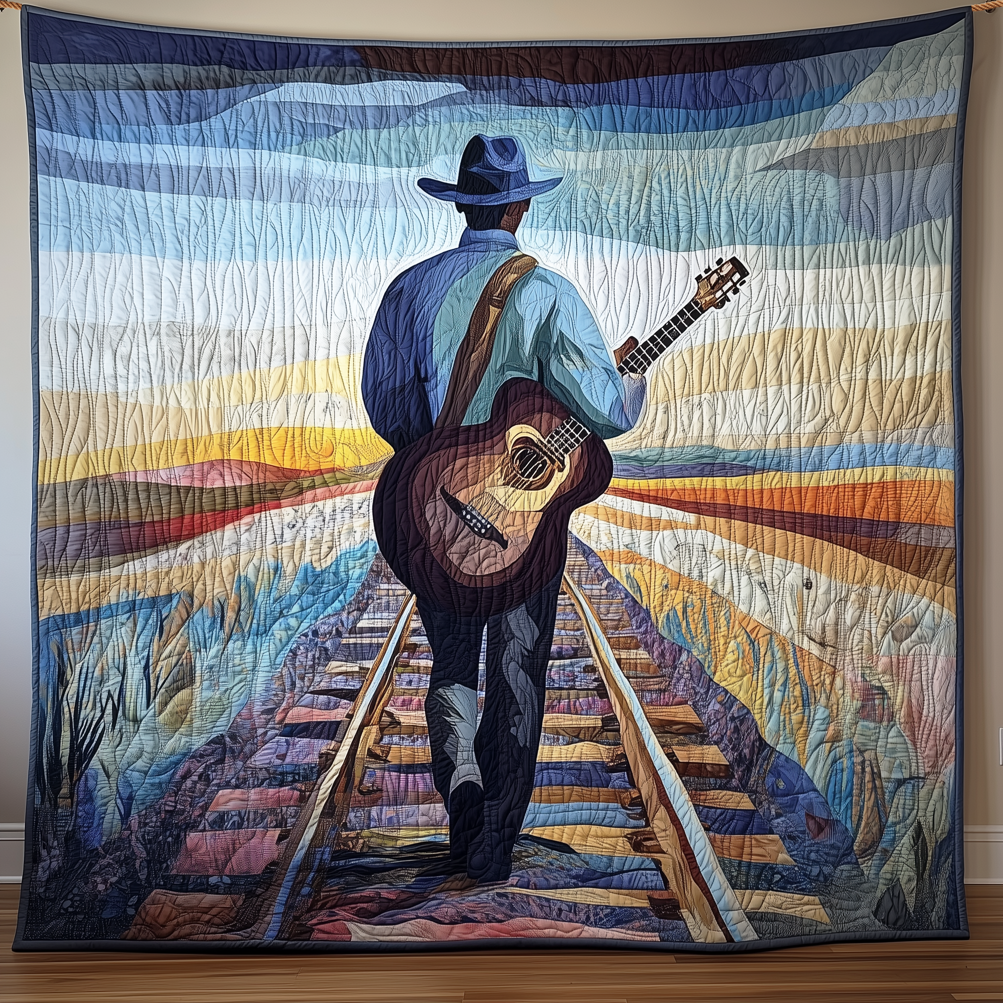 Guitarist Twilight Journey Quilted Blanket Feel Comfortable Indoors and Out with Our Multi-Use Blanket Guitarist Twilight Journey Quilted Blanket Feel Comfortable Indoors and Out with Our Multi-Use Blanket
