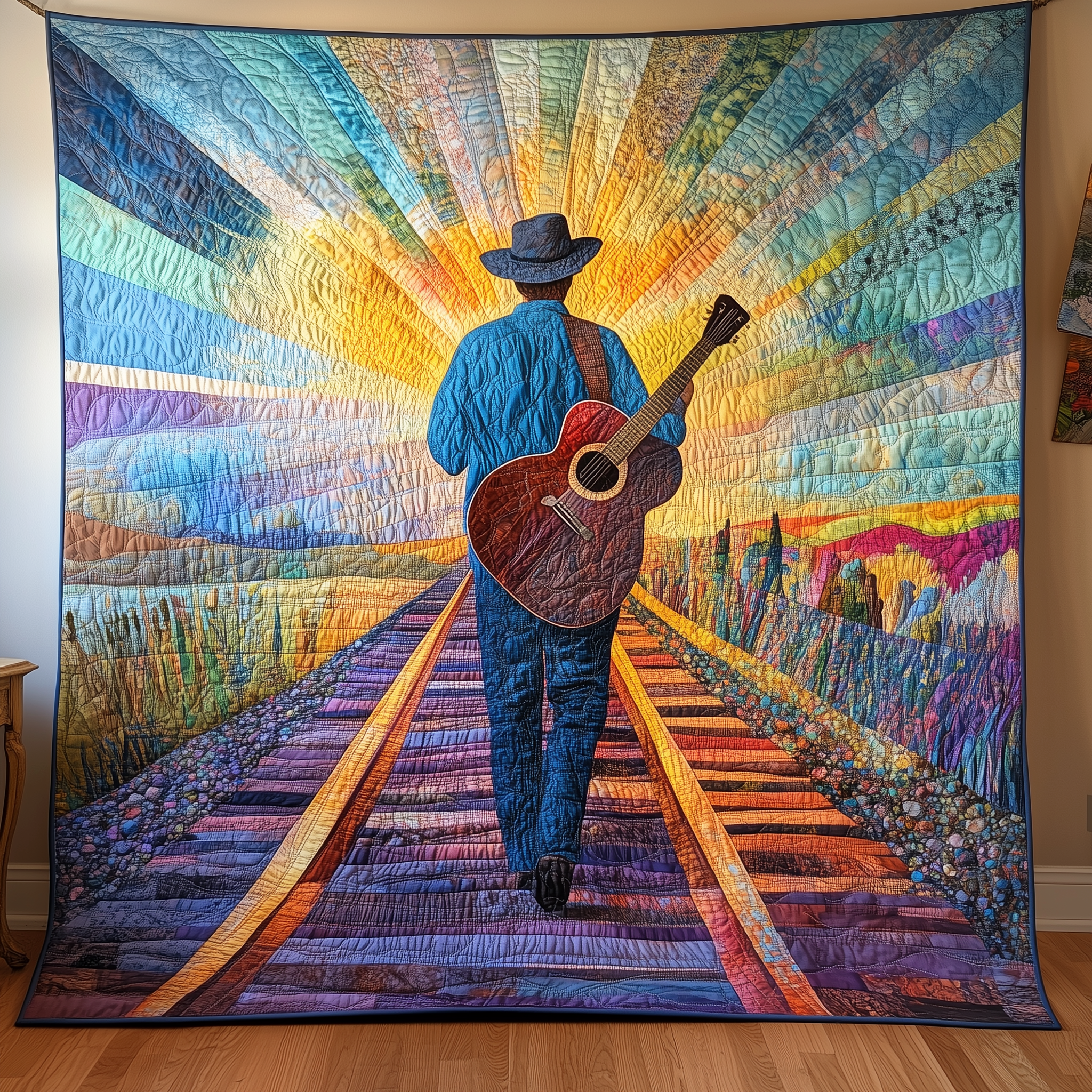 Guitarist Twilight Journey Quilted Blanket Feel Prepared for Any Occasion with a Versatile Blanket Guitarist Twilight Journey Quilted Blanket Feel Prepared for Any Occasion with a Versatile Blanket