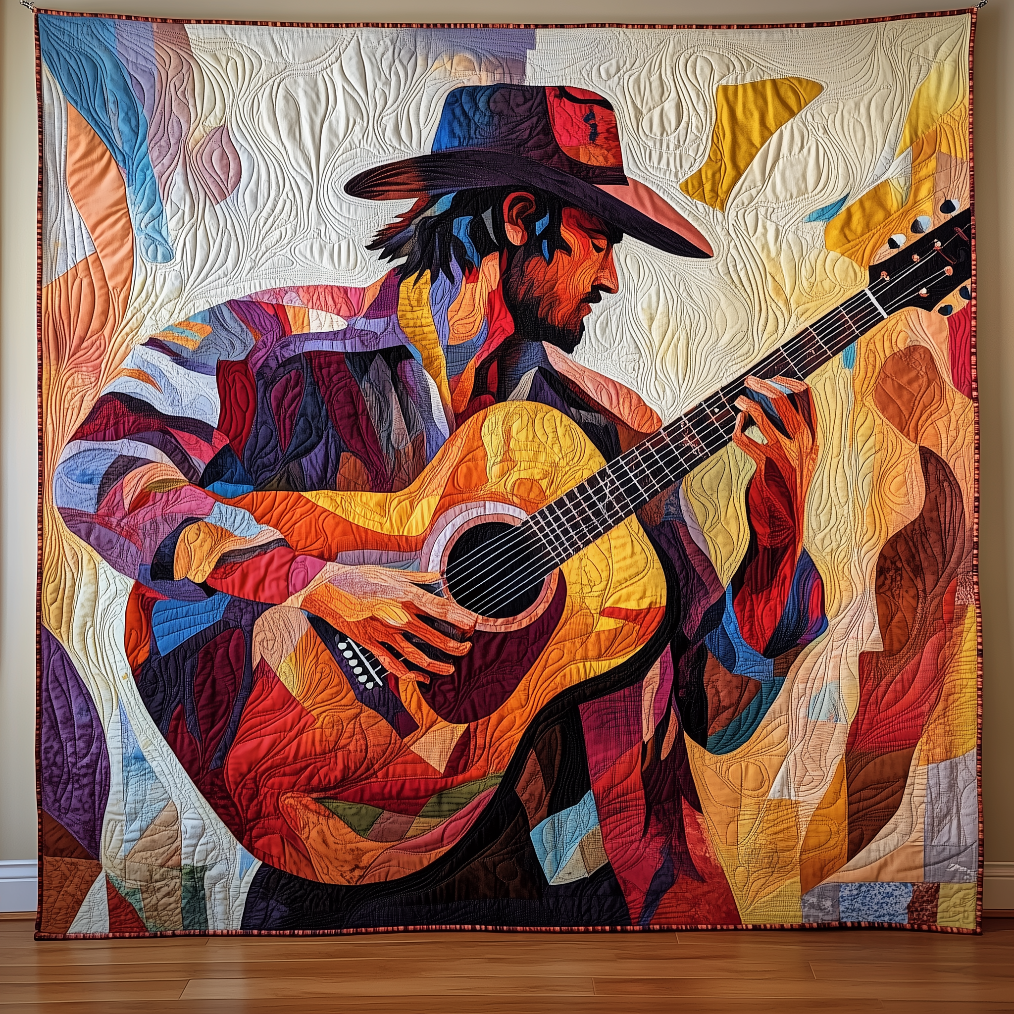 Guitarist Vibrant Melodies Quilted Blanket Feel Closer to Your Loved Ones with a Shared Blanket Guitarist Vibrant Melodies Quilted Blanket Feel Closer to Your Loved Ones with a Shared Blanket