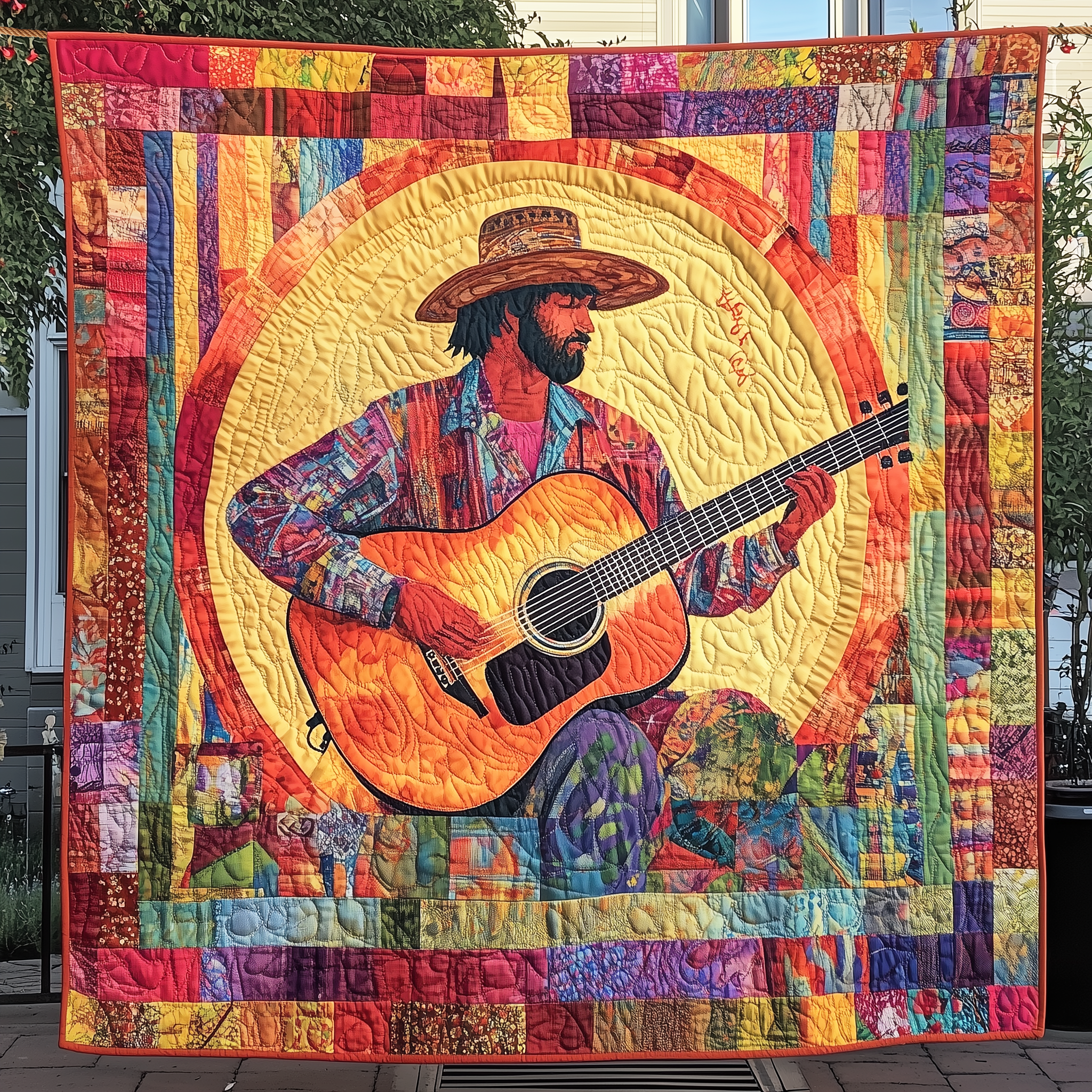 Guitarist Vibrant Melodies Quilted Blanket Feel the Bond of Home with Our Family-Friendly Blanket Guitarist Vibrant Melodies Quilted Blanket Feel the Bond of Home with Our Family-Friendly Blanket