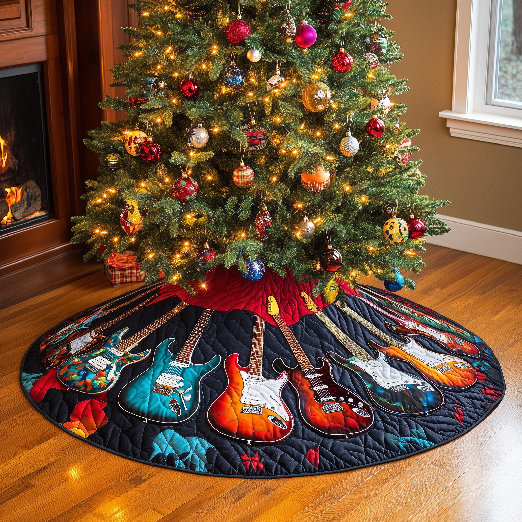 Guitars Quilted Tree Skirt Feel the Comfort of Christmas with a Durable Tree Skirt Guitars Quilted Tree Skirt Feel the Comfort of Christmas with a Durable Tree Skirt