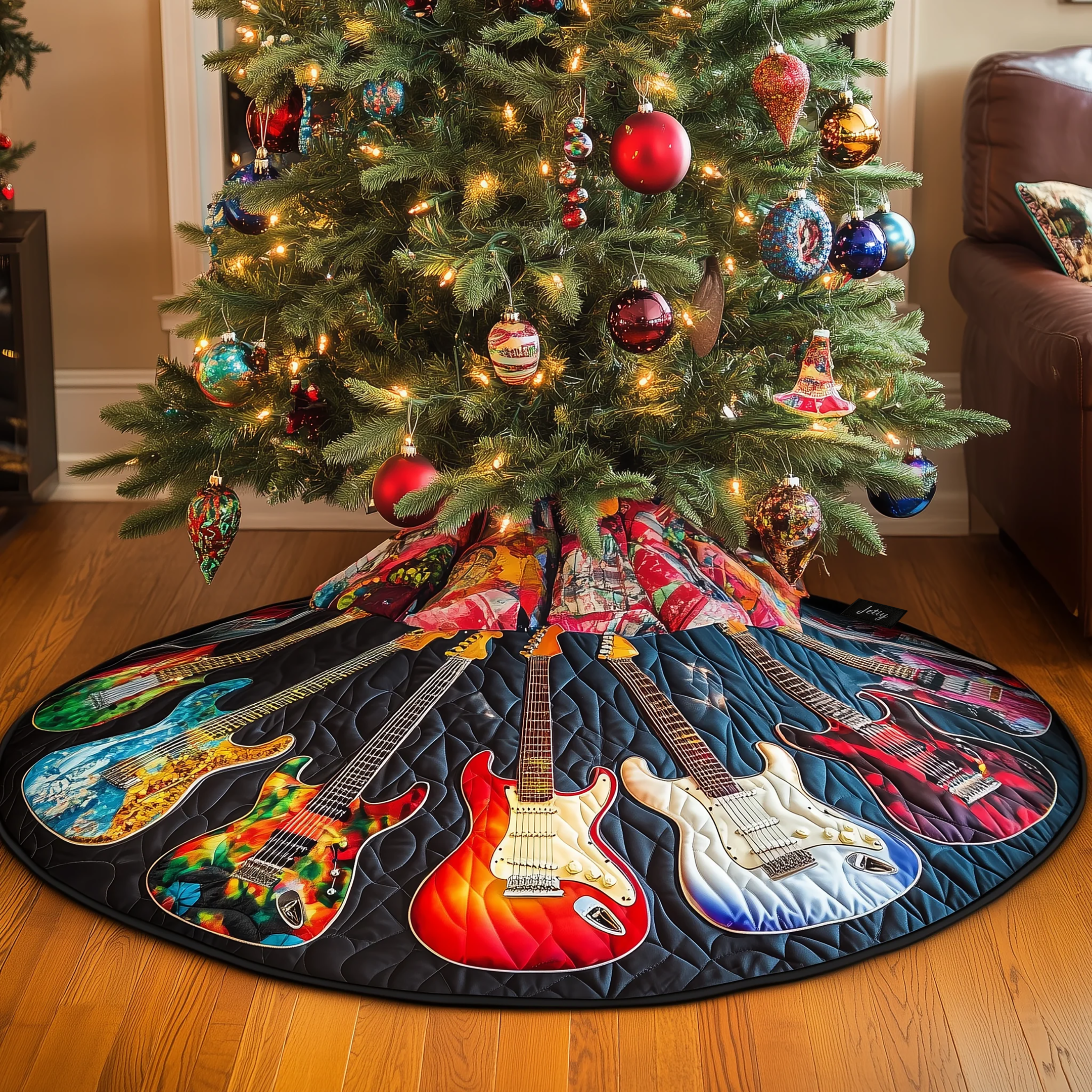 Guitars Quilted Tree Skirt Make Every Holiday Moment Bright with a Chic Tree Skirt Guitars Quilted Tree Skirt Make Every Holiday Moment Bright with a Chic Tree Skirt