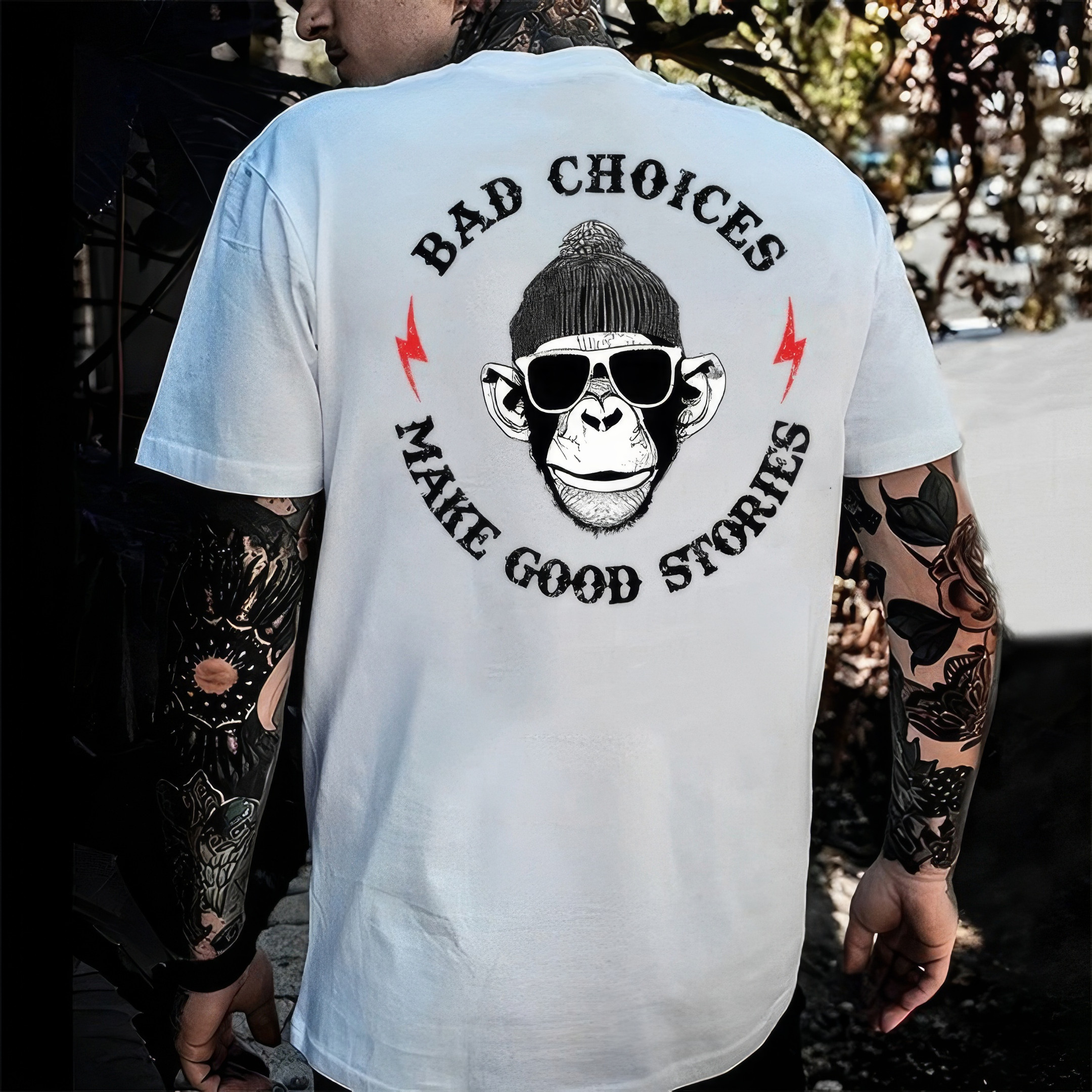 Happy Monkey Bad Choices Make Good Stories T-Shirt Great Gifts For Dad Happy Monkey Bad Choices Make Good Stories T-Shirt Great Gifts For Dad