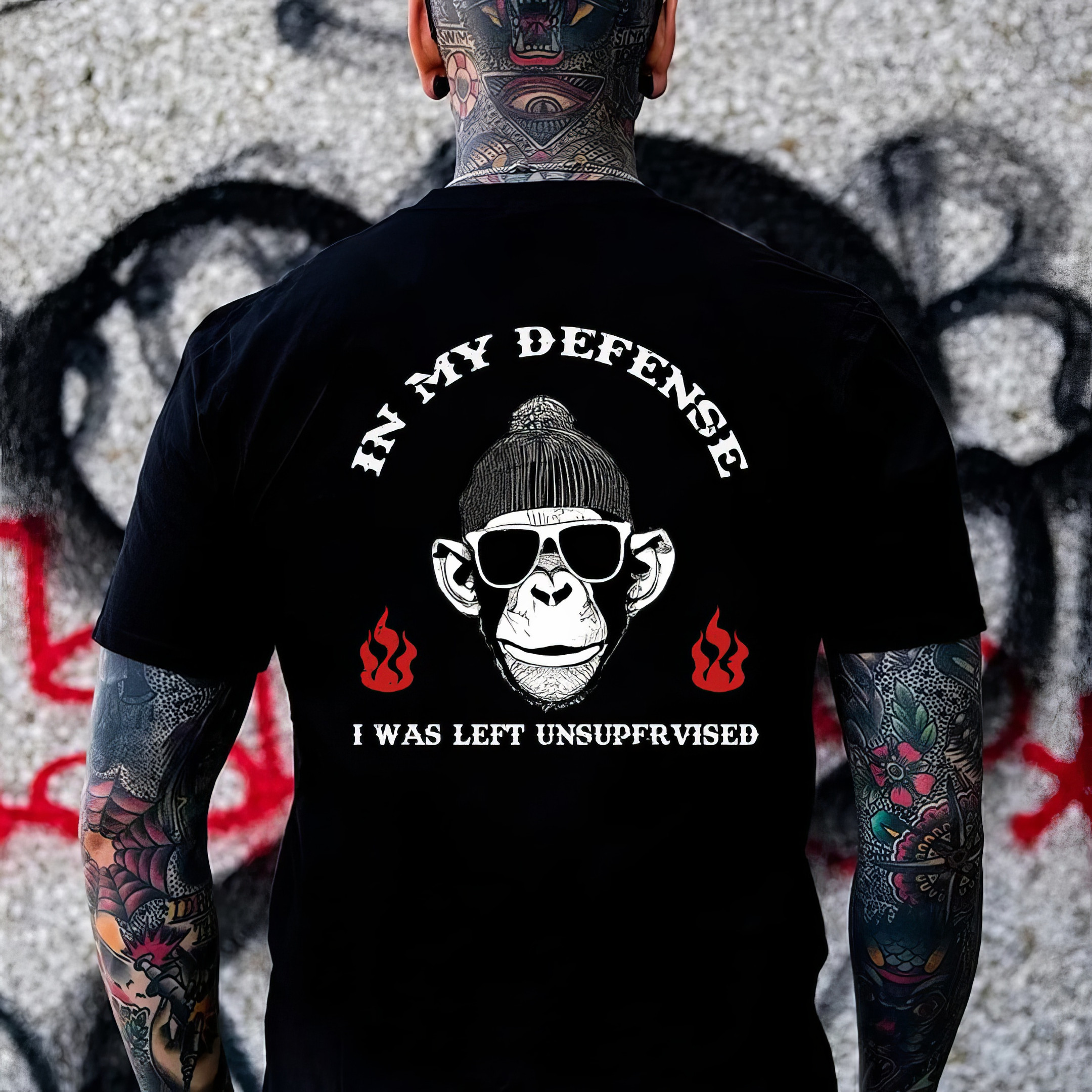 Happy Monkey In My Defense I Was Left Unsupervised T-Shirt Great Father'S Day Gifts Happy Monkey In My Defense I Was Left Unsupervised T-Shirt Great Father'S Day Gifts