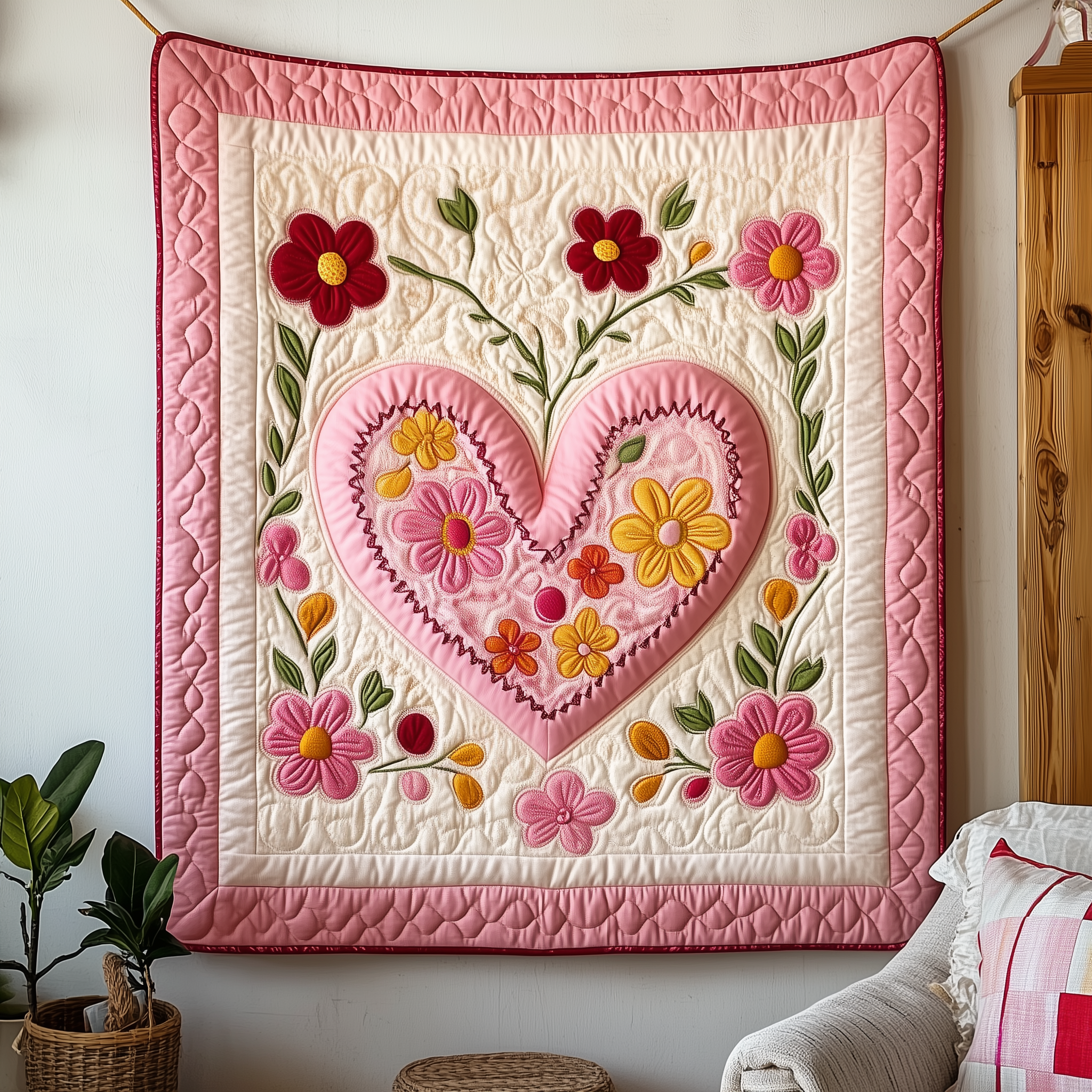 Heart In Bloom Quilted Blanket Unique Throw Blanket Item Merch Best Valentines Gifts For Her Heart In Bloom Quilted Blanket Unique Throw Blanket Item Merch Best Valentines Gifts For Her