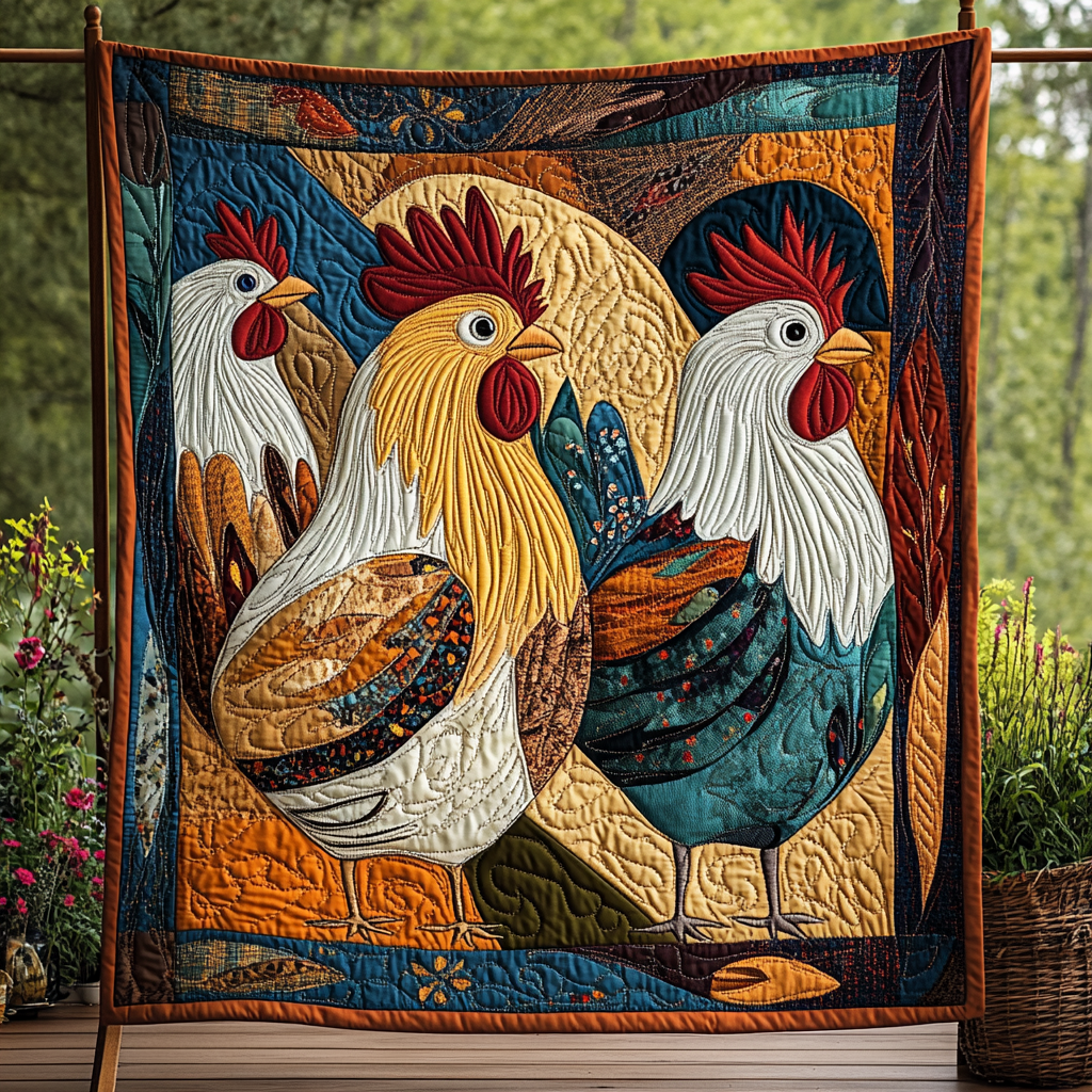 Hen House Harmony Quilted Blanket Unique Gifts For Chicken Lovers Hen House Harmony Quilted Blanket Unique Gifts For Chicken Lovers