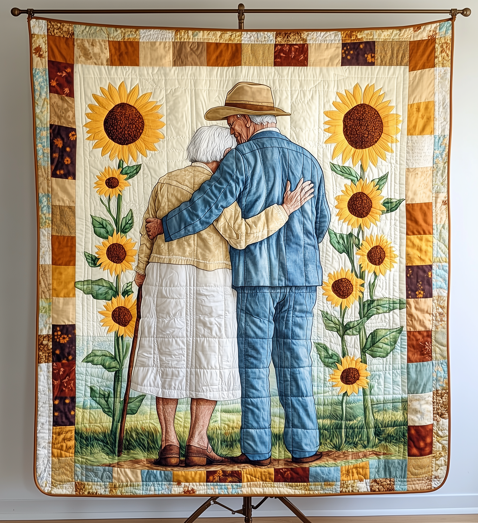 Holding Hand Til We Die Couple Quilted Blanket Feel the Comfort of Home, Wherever You Go Holding Hand Til We Die Couple Quilted Blanket Feel the Comfort of Home, Wherever You Go