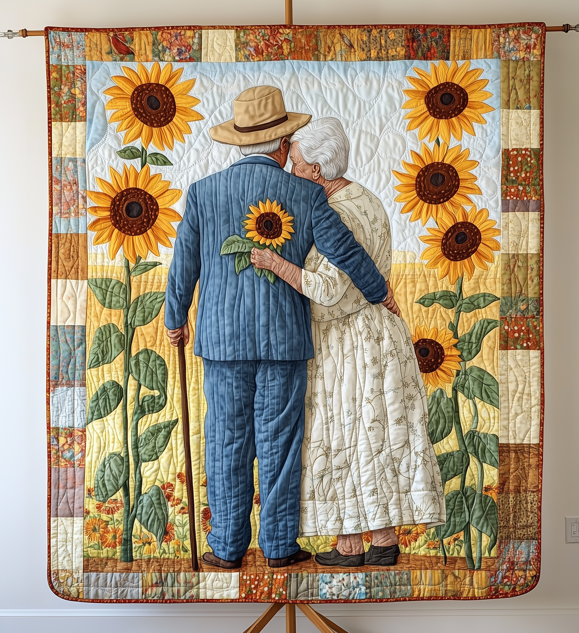 Holding Hand Til We Die Couple Quilted Blanket Feel the Elegance of a Blanket That's Truly Yours Holding Hand Til We Die Couple Quilted Blanket Feel the Elegance of a Blanket That's Truly Yours