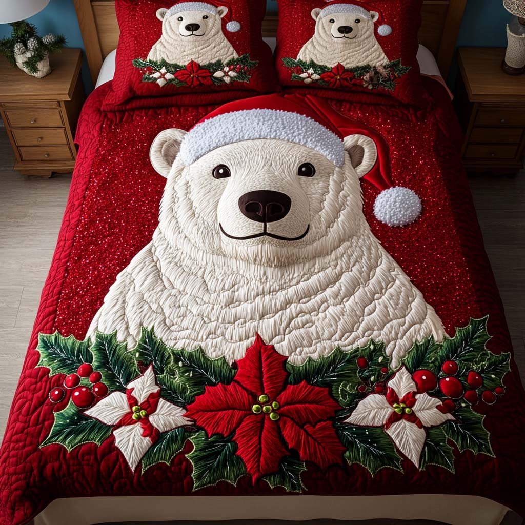 Holiday Bliss Quilted Bedding Set Gifts For Bear Lovers Holiday Bliss Quilted Bedding Set Gifts For Bear Lovers