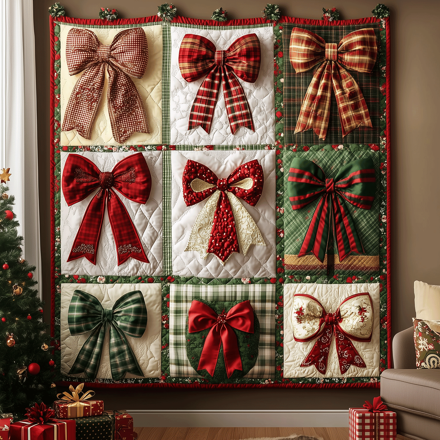 Holiday Bow Charm Quilted Blanket Christmas Gifts For My Son Holiday Bow Charm Quilted Blanket Christmas Gifts For My Son