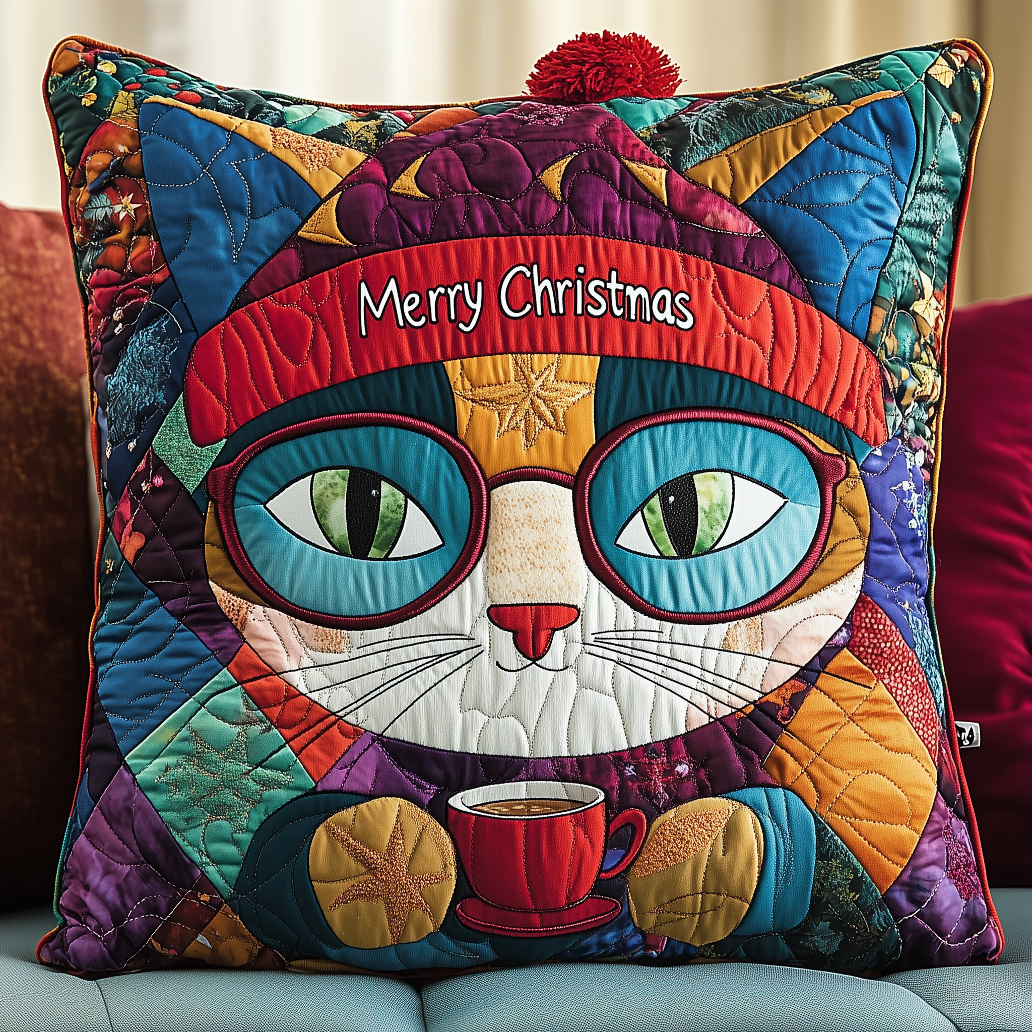 Holiday Cat Quilted Pillow Case A Clean and Comfortable Sleep Starts with Our Pillow Cases Holiday Cat Quilted Pillow Case A Clean and Comfortable Sleep Starts with Our Pillow Cases