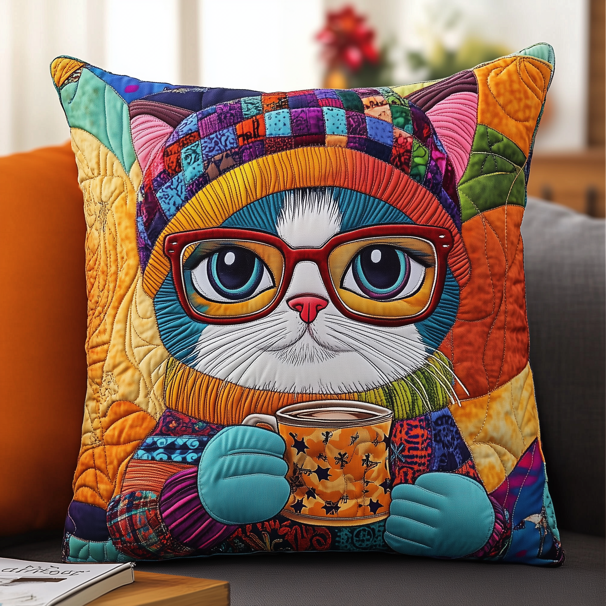 Holiday Cat Quilted Pillow Case Sleep Healthier with Hypoallergenic Pillow Cases Holiday Cat Quilted Pillow Case Sleep Healthier with Hypoallergenic Pillow Cases