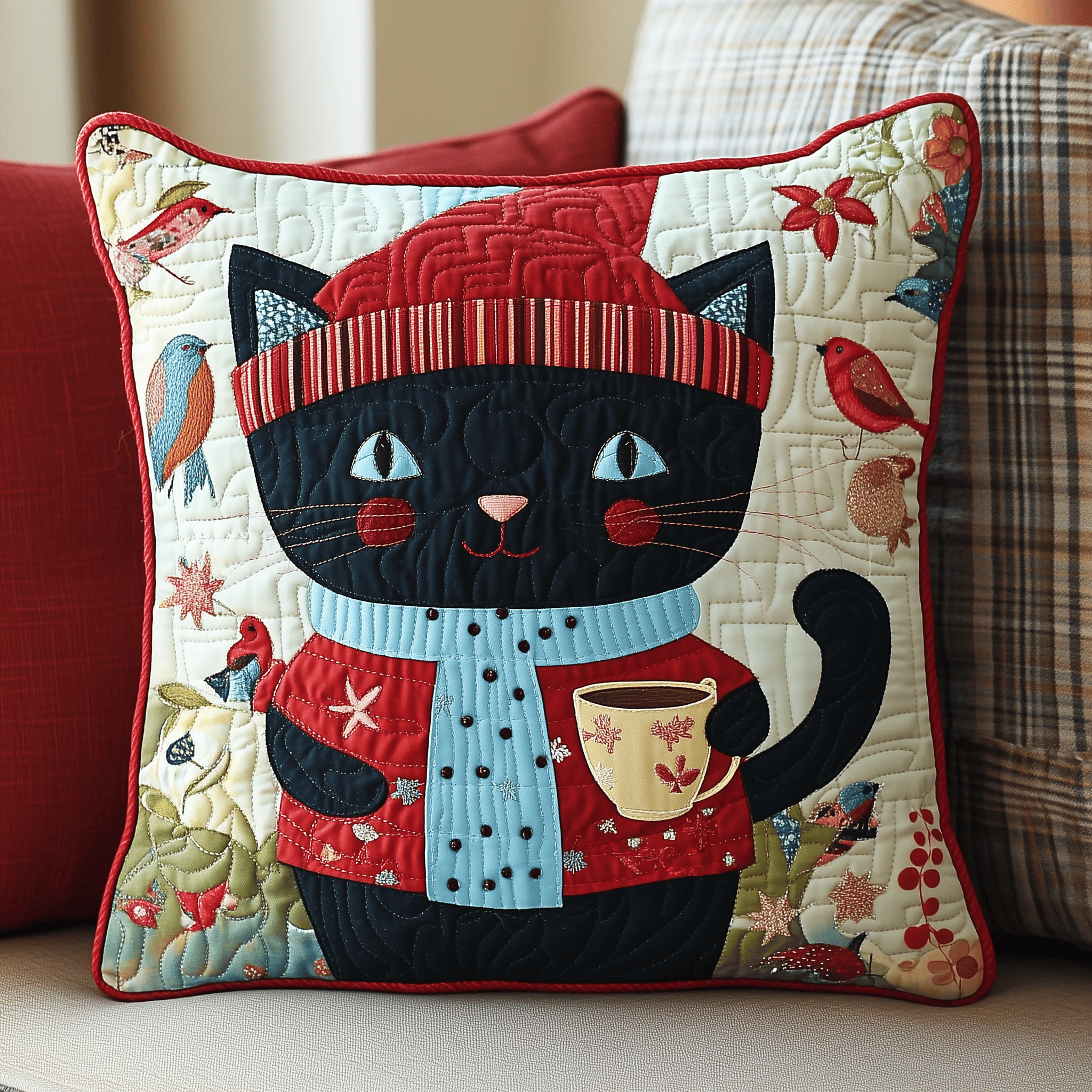 Holiday Chilling Kitty Quilted Pillow Case Dream Freely with Pillow Cases You Can Trust Holiday Chilling Kitty Quilted Pillow Case Dream Freely with Pillow Cases You Can Trust