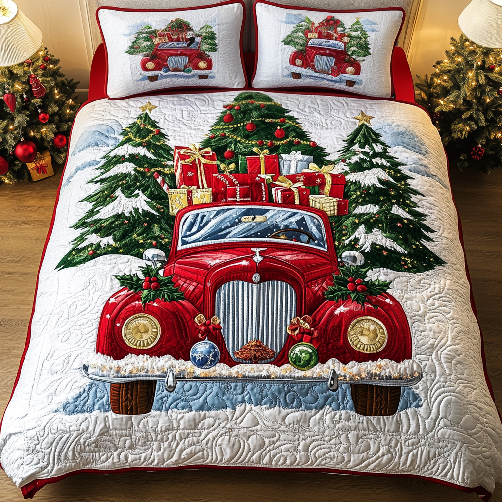 Holiday Cruiser Quilted Bedding Set Christmas Gift For Girlfriend Holiday Cruiser Quilted Bedding Set Christmas Gift For Girlfriend