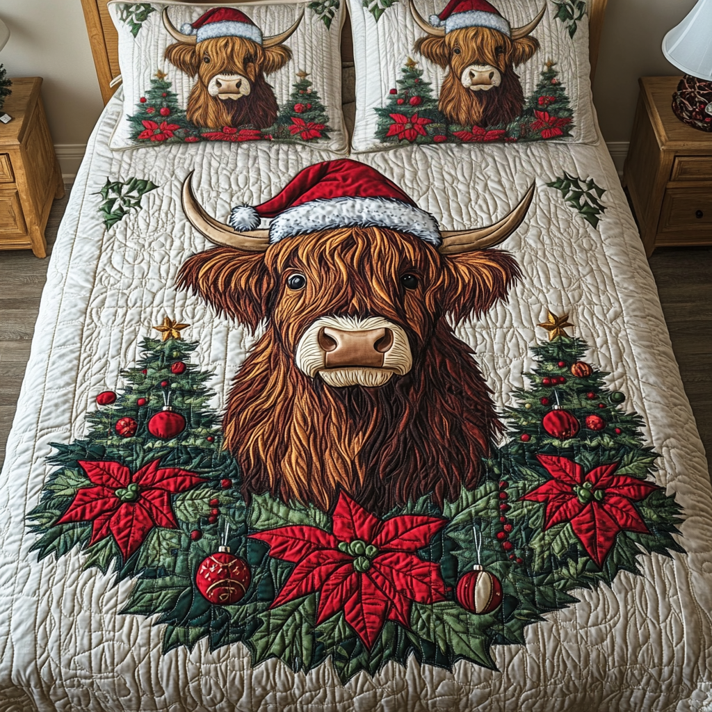 Holiday Herd Quilted Bedding Set Cowboy Gifts For Women Holiday Herd Quilted Bedding Set Cowboy Gifts For Women